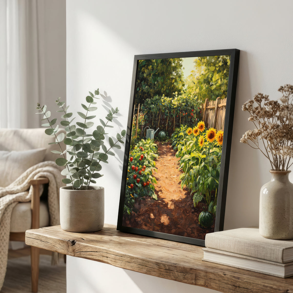 Cottage Garden Sunflower Art Print
