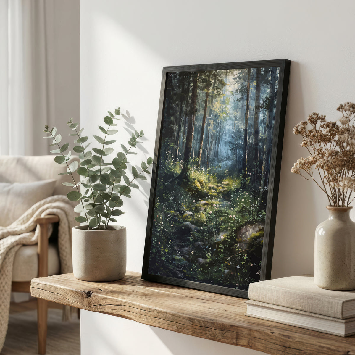 Moody Woodland Forest Art Print