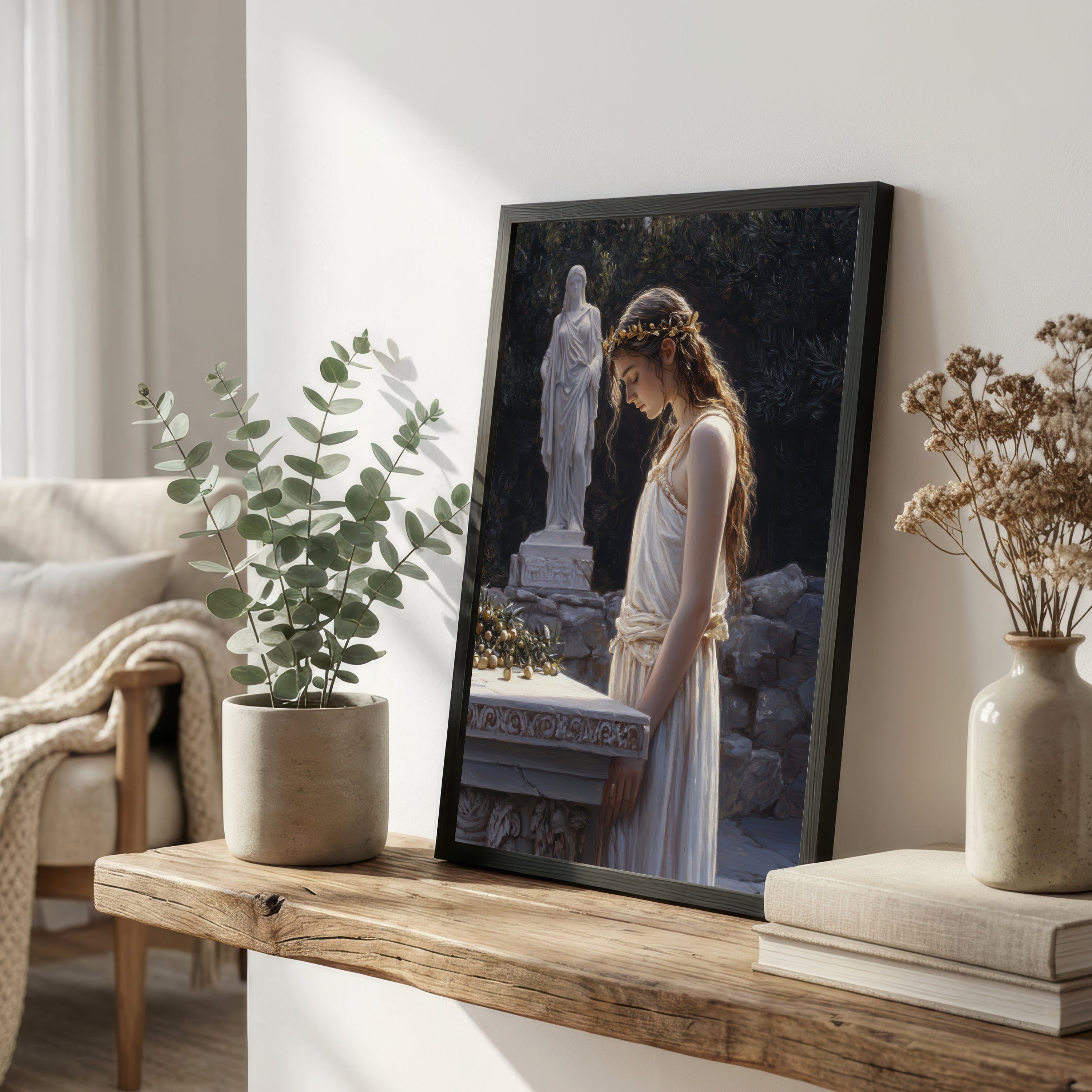 Classical Woman Dark Academia Art Print