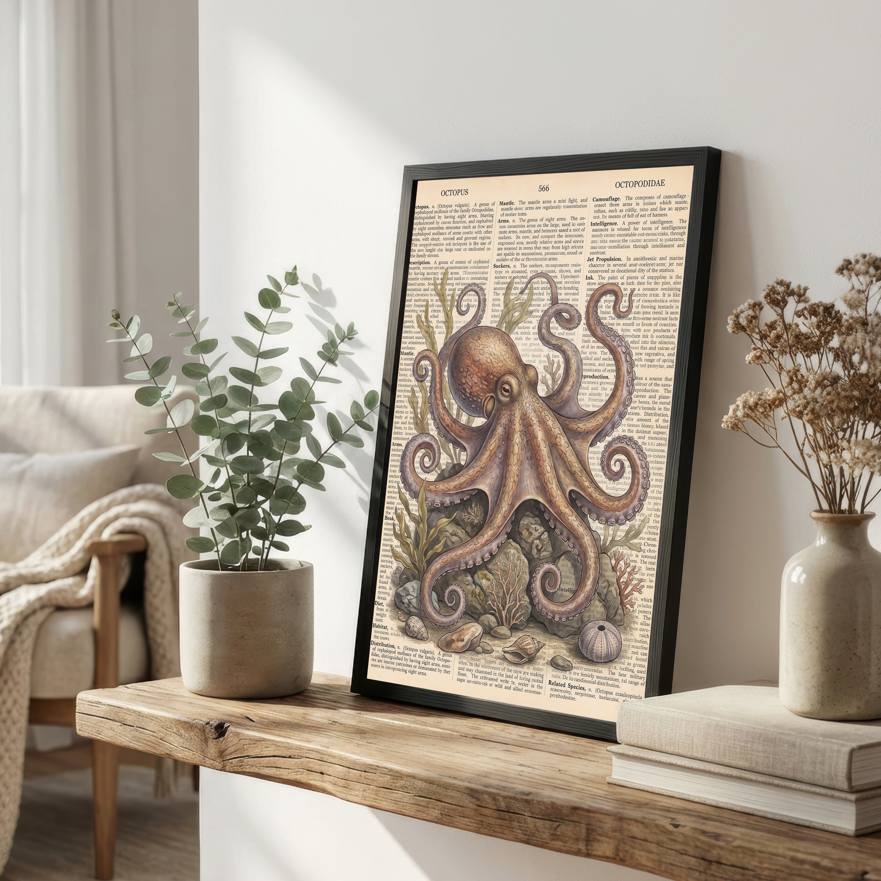 Vintage Octopus Nautical Art Print