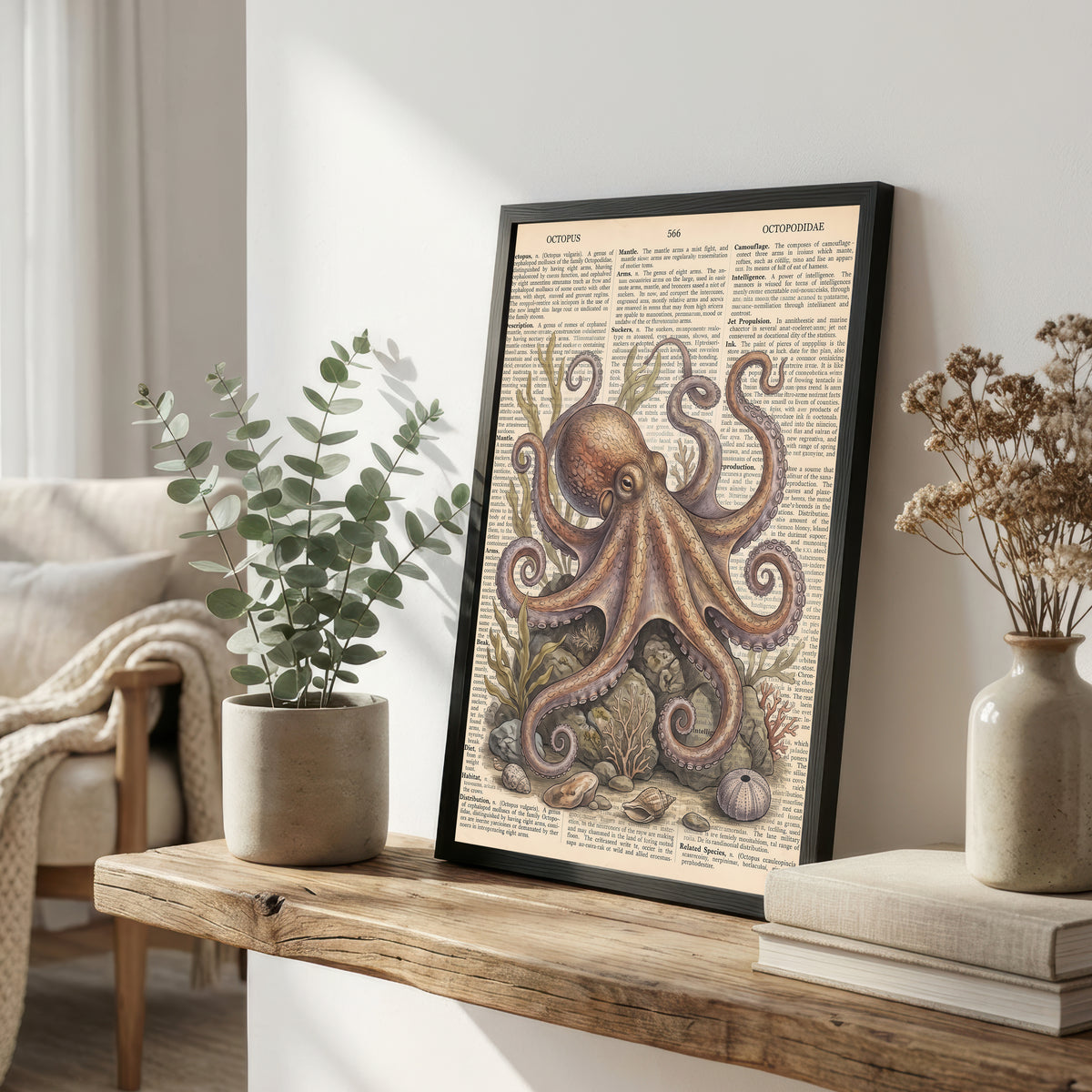Vintage Octopus Nautical Art Print