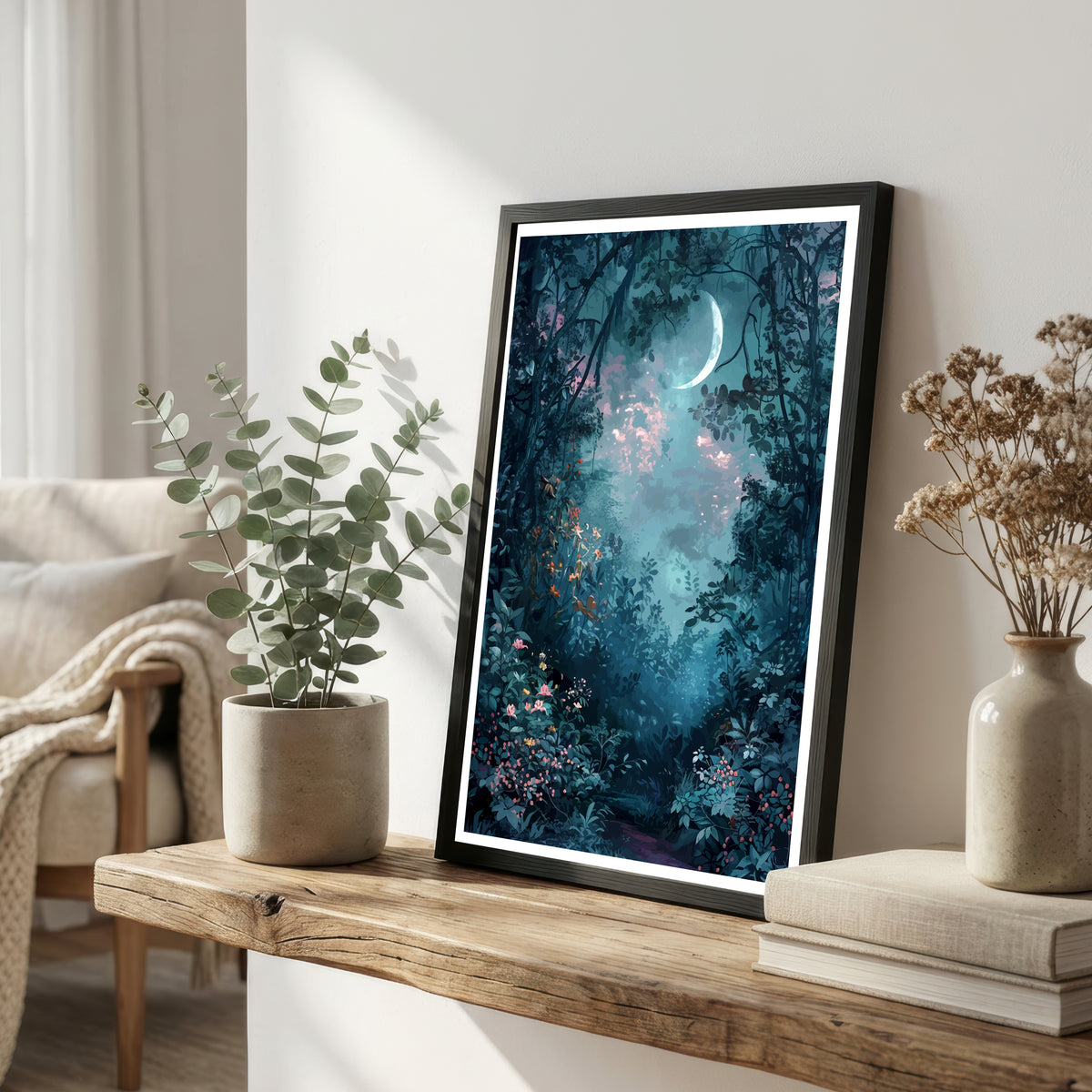 Moonlit Woodland Art Print