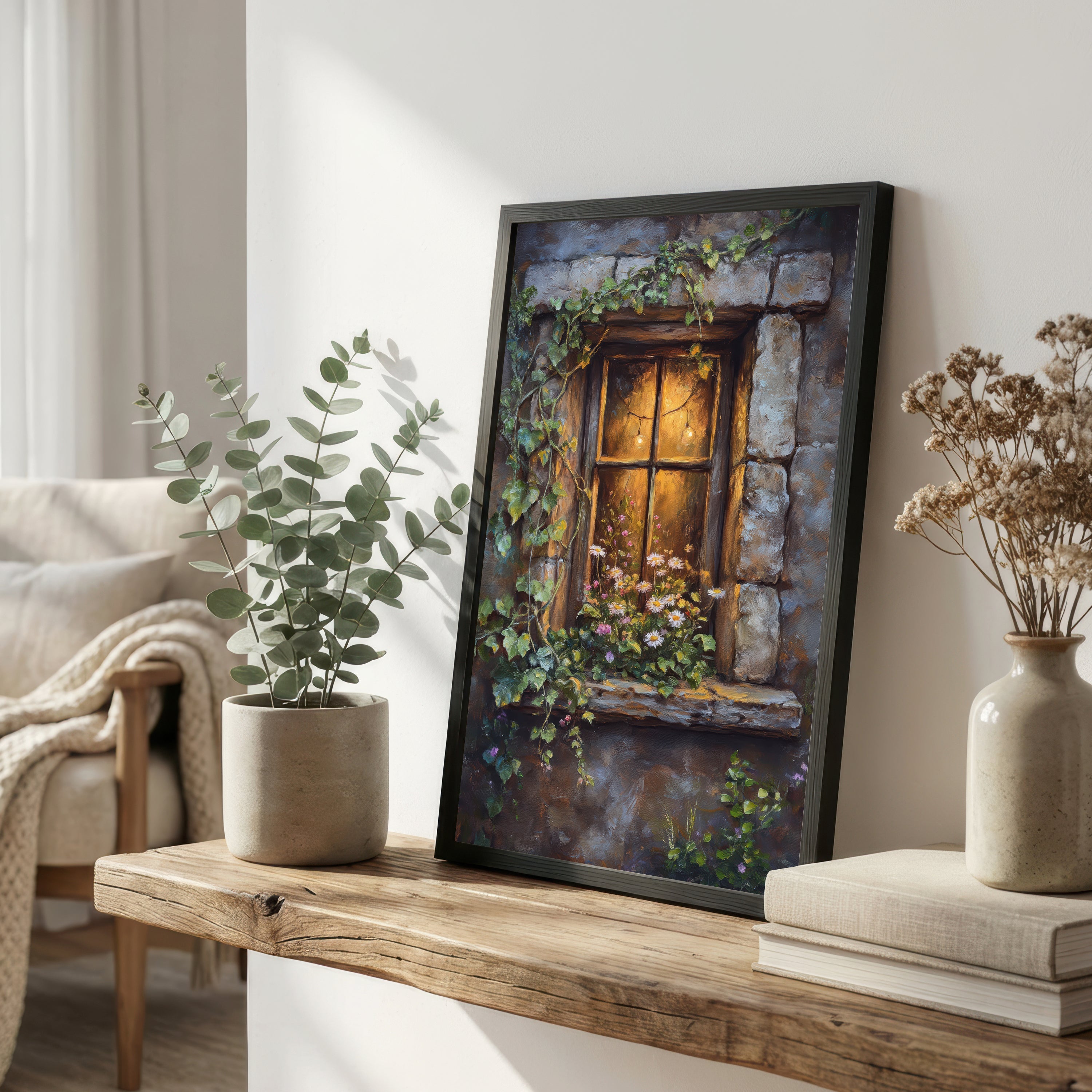 Ivy Cottage Window Art Print