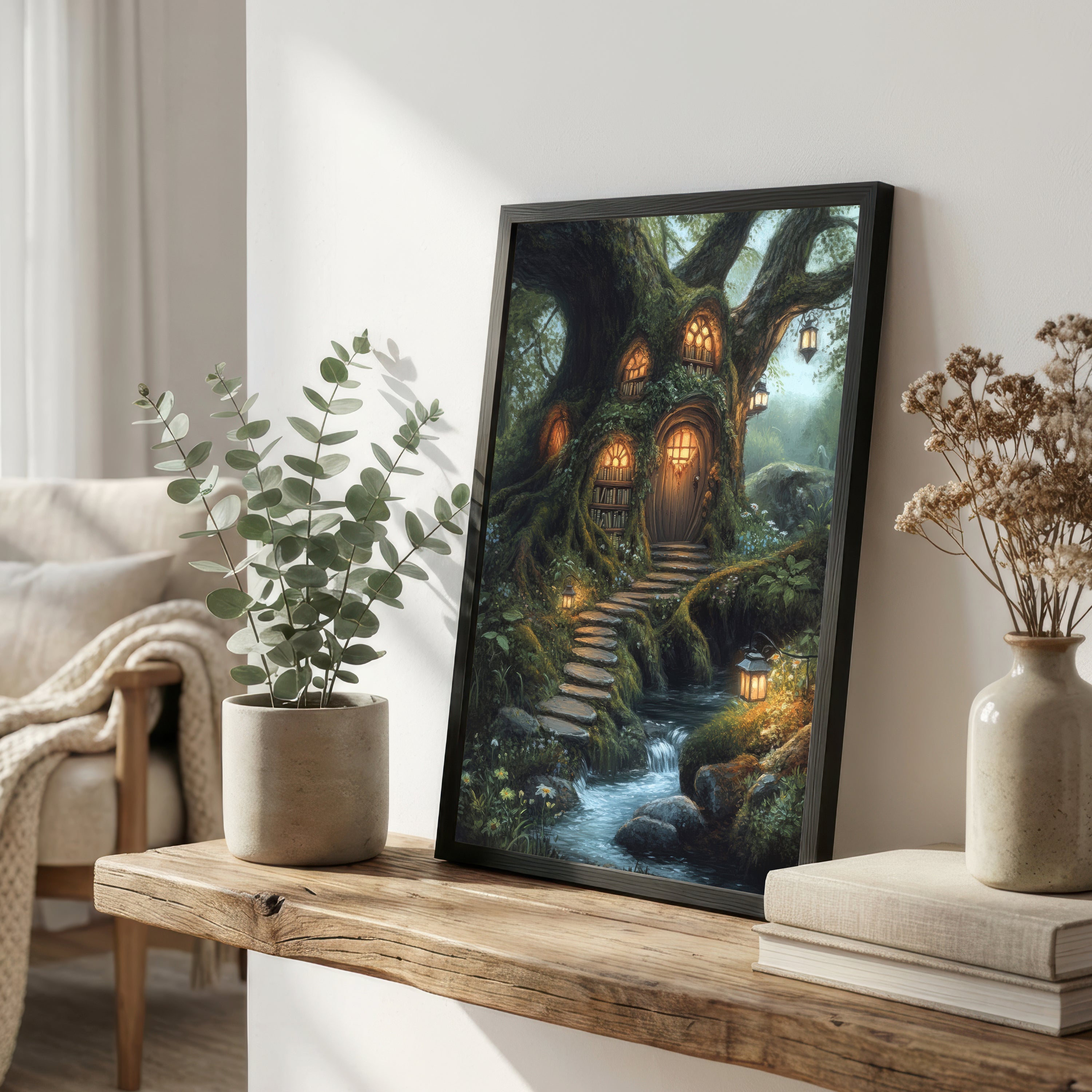 Enchanted Treehouse Woodland Art Print