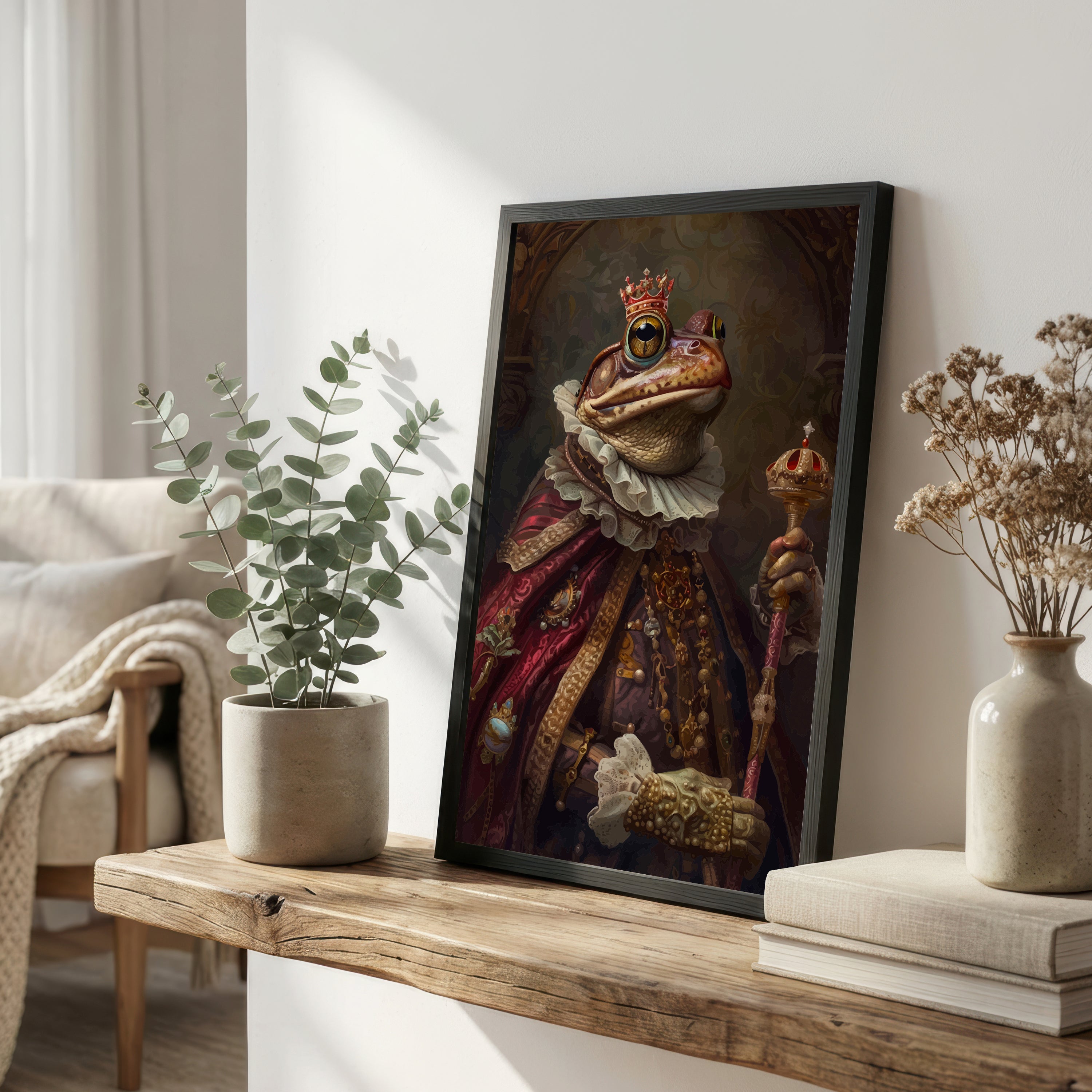 Regal Frog King Dark Fantasy Art Print