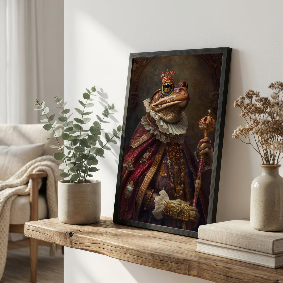 Regal Frog King Dark Fantasy Art Print