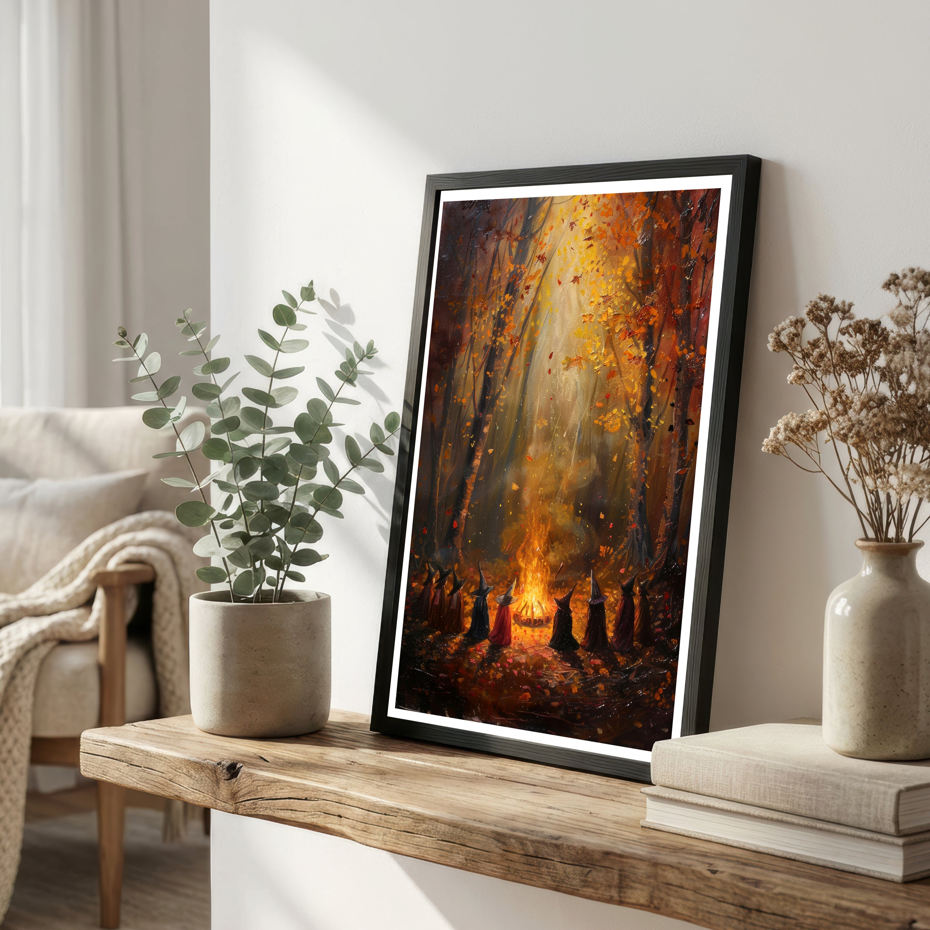 Witches Forest Bonfire Art Print