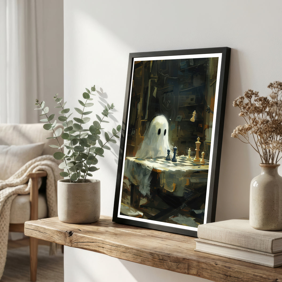 Ghost Chess Dark Academia Art Print