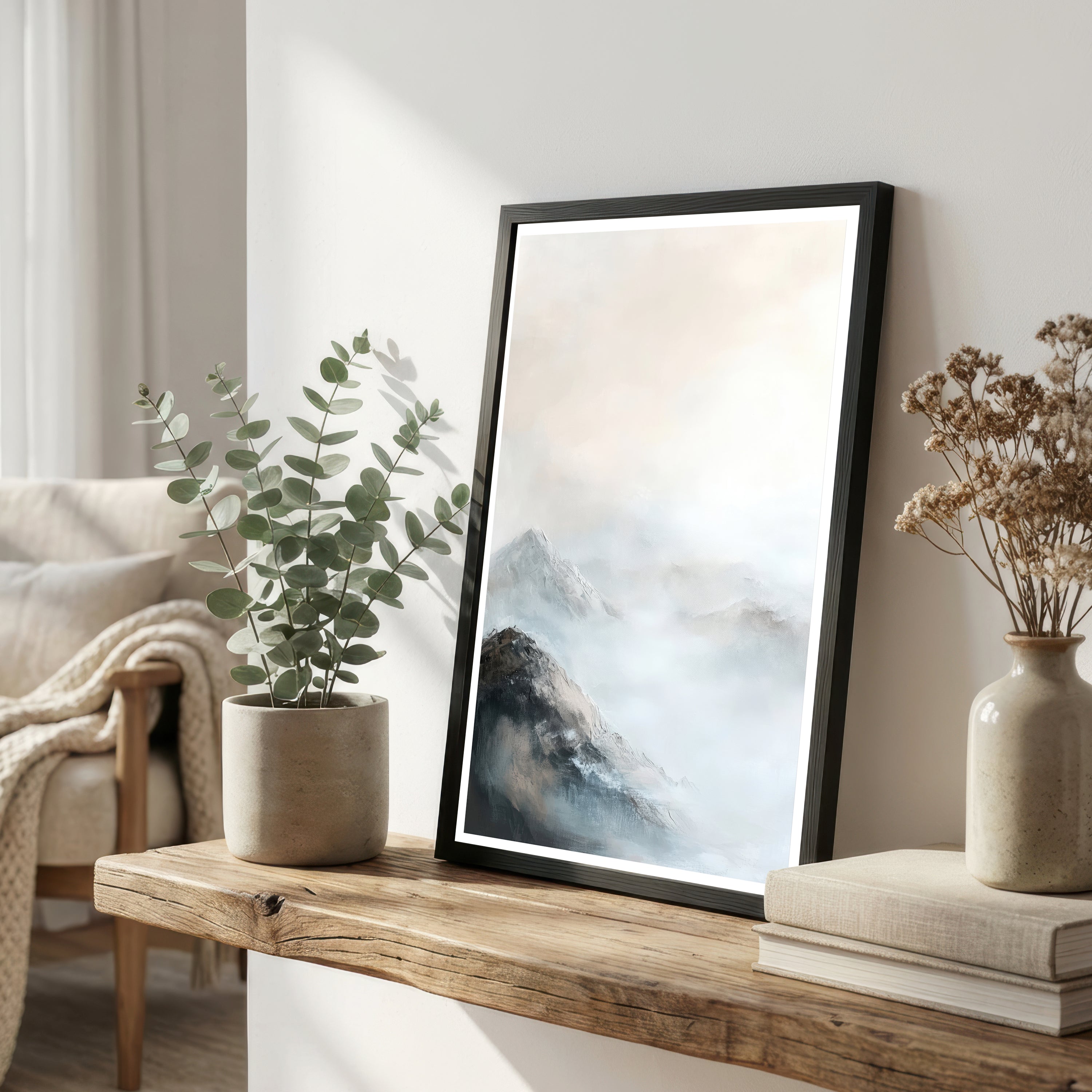 Misty Mountain Landscape Art Print