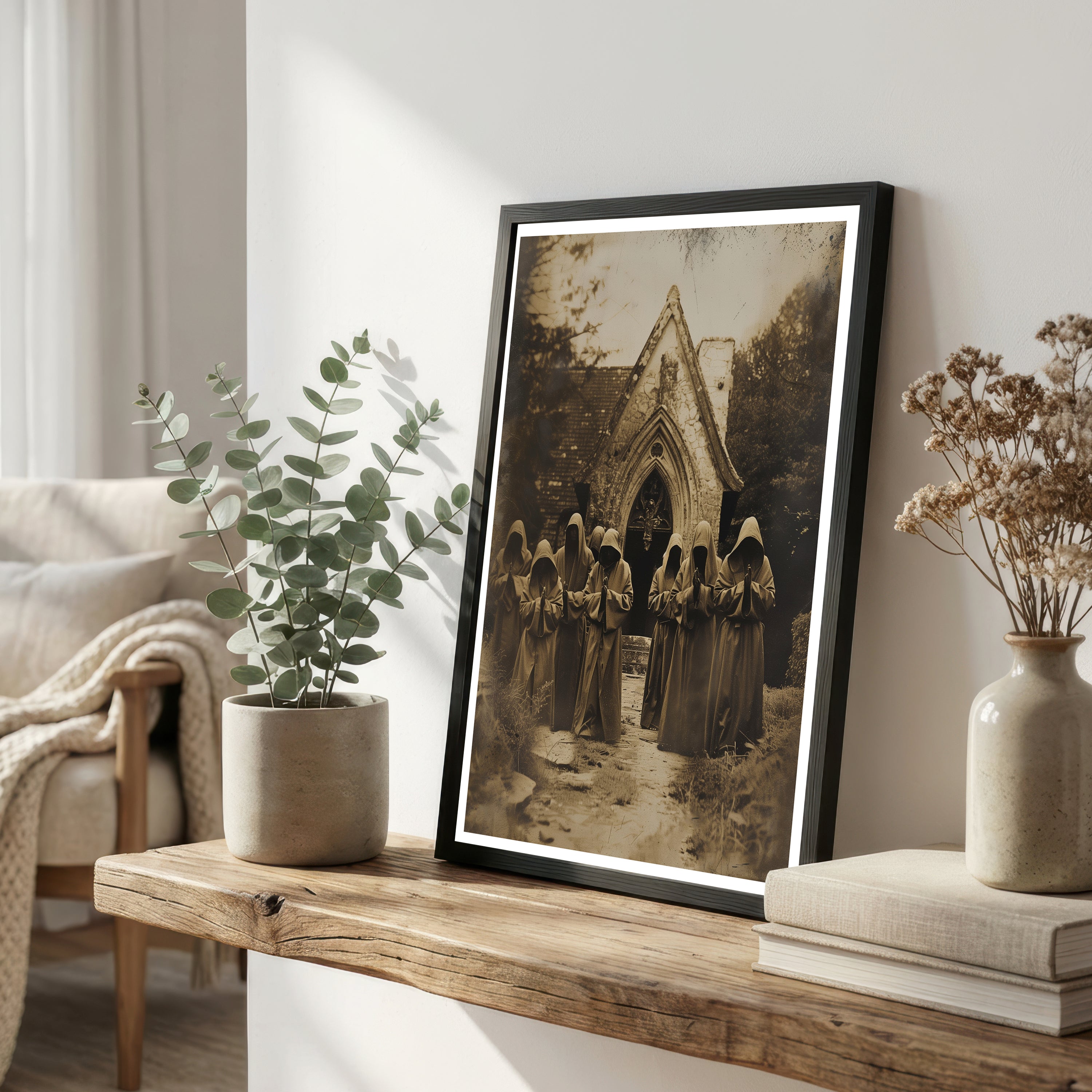 Hooded Figures Gothic Church Art Print