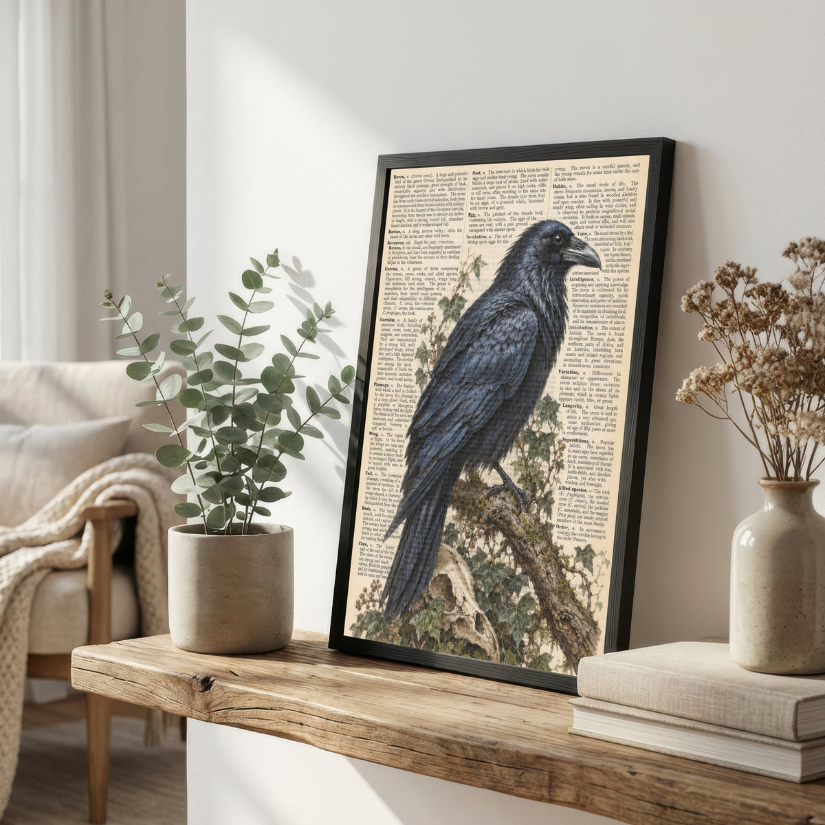Vintage Raven Dictionary Art Print