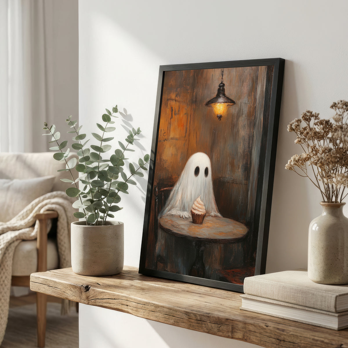 Ghost with Cupcake Art Print
