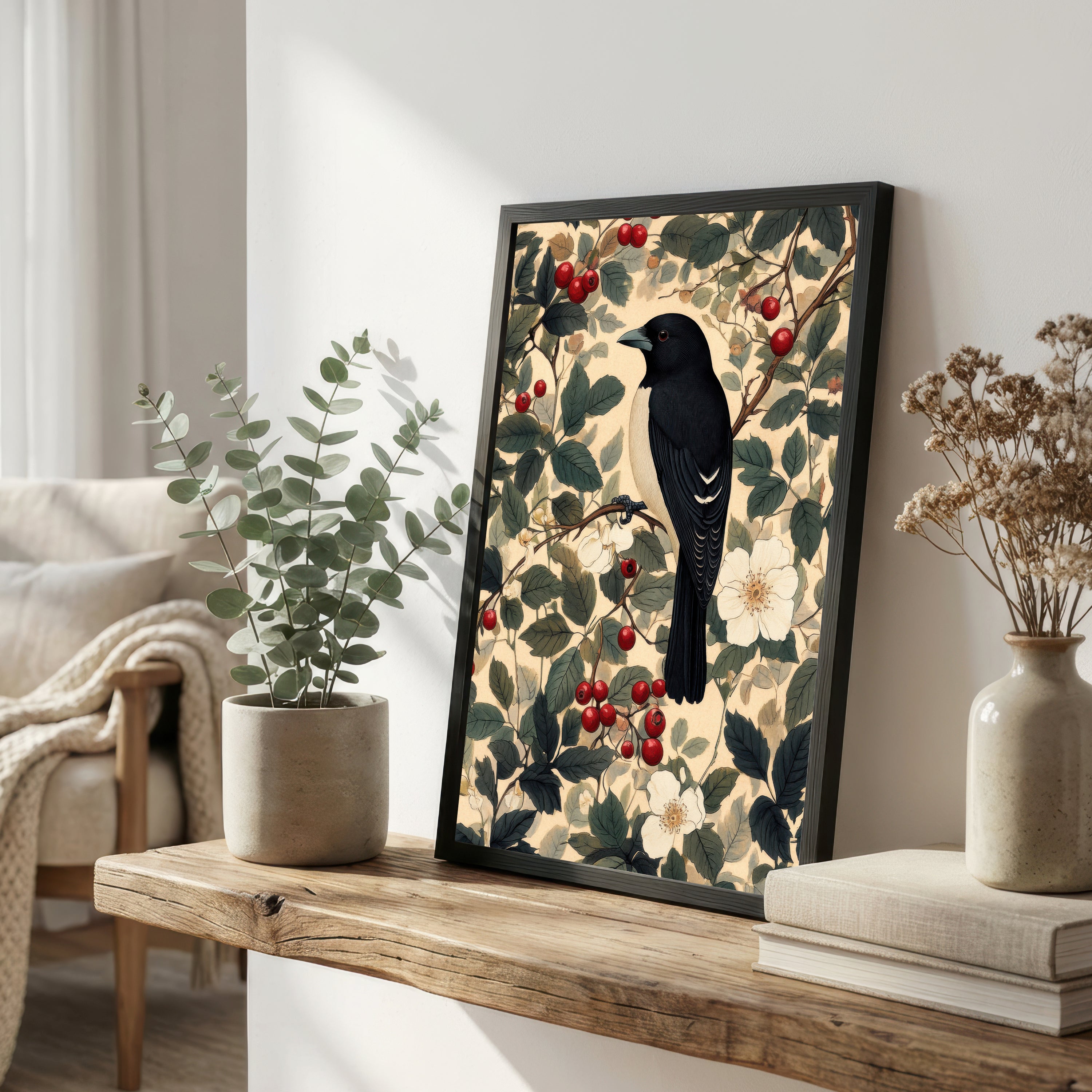 Black Crow Berry Botanical Art Print