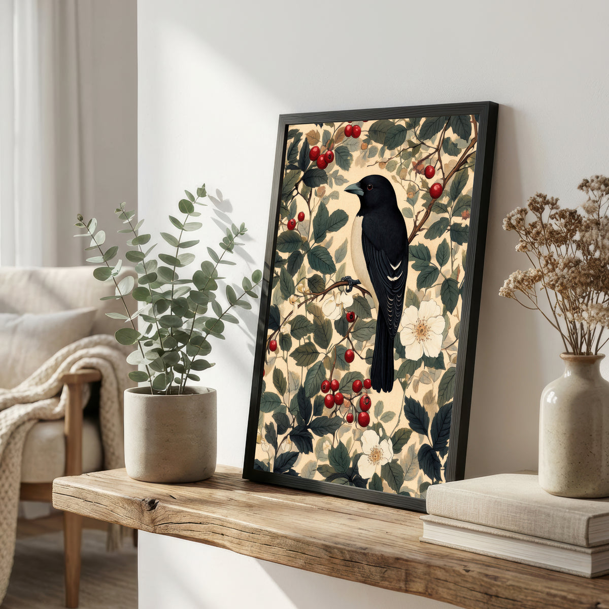Black Crow Berry Botanical Art Print