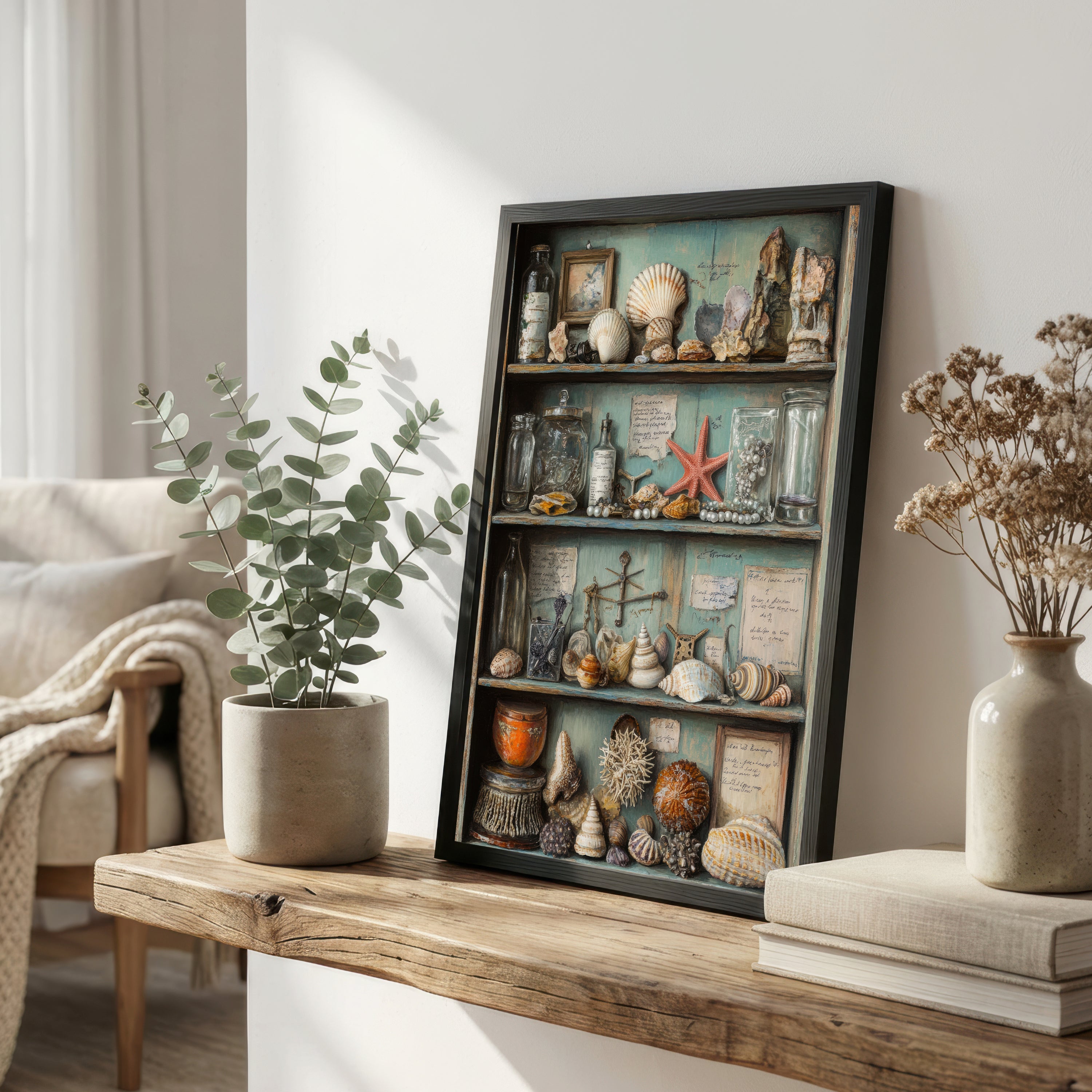 Seashell Cabinet Still Life Art Print