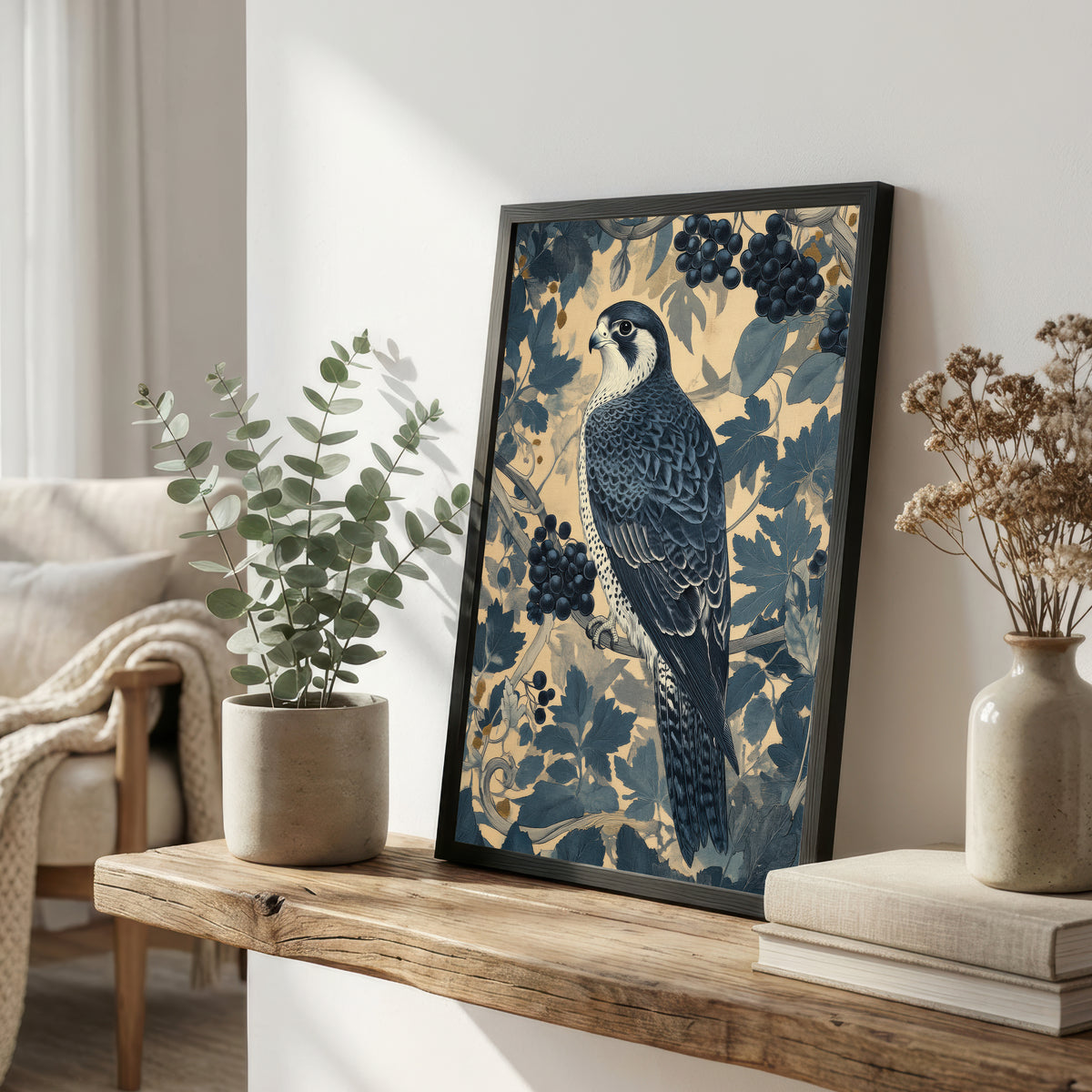 Peregrine Falcon Botanical Art Print