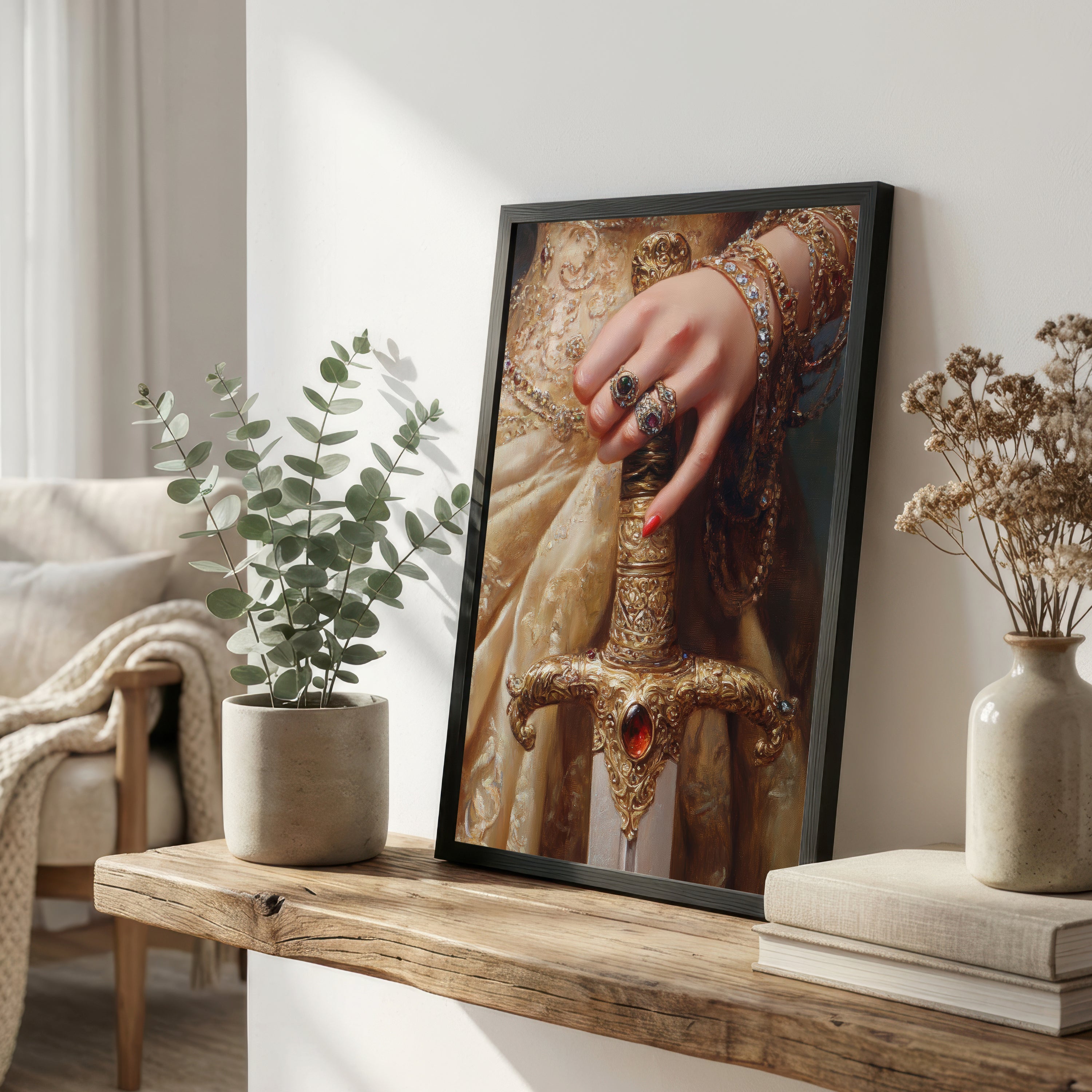 Jeweled Sword Hand Art Print