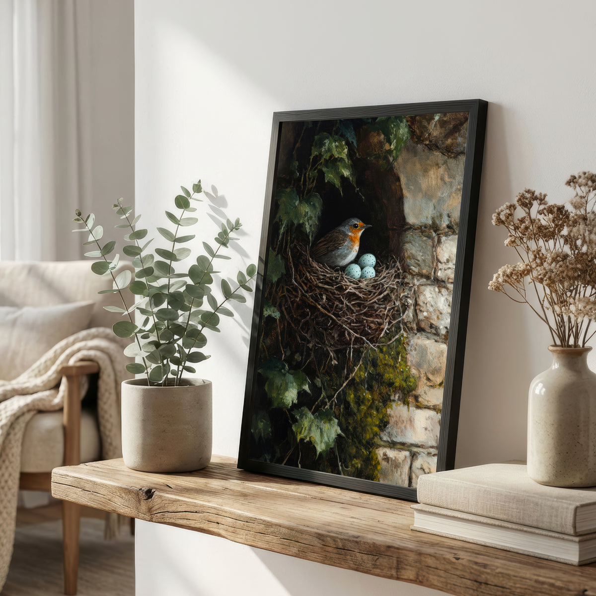 Robin Nest Painterly Art Print