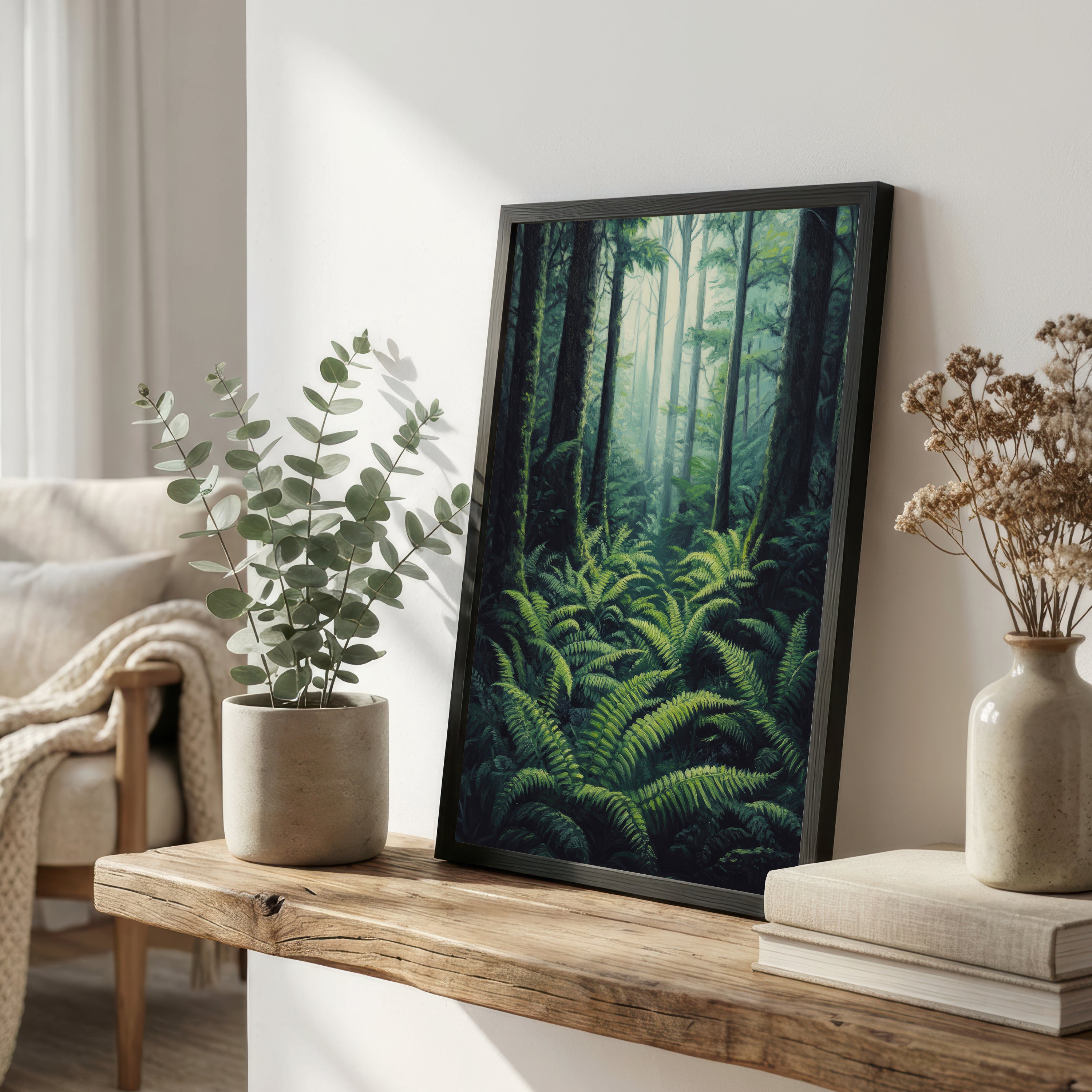 Misty Fern Forest Art Print