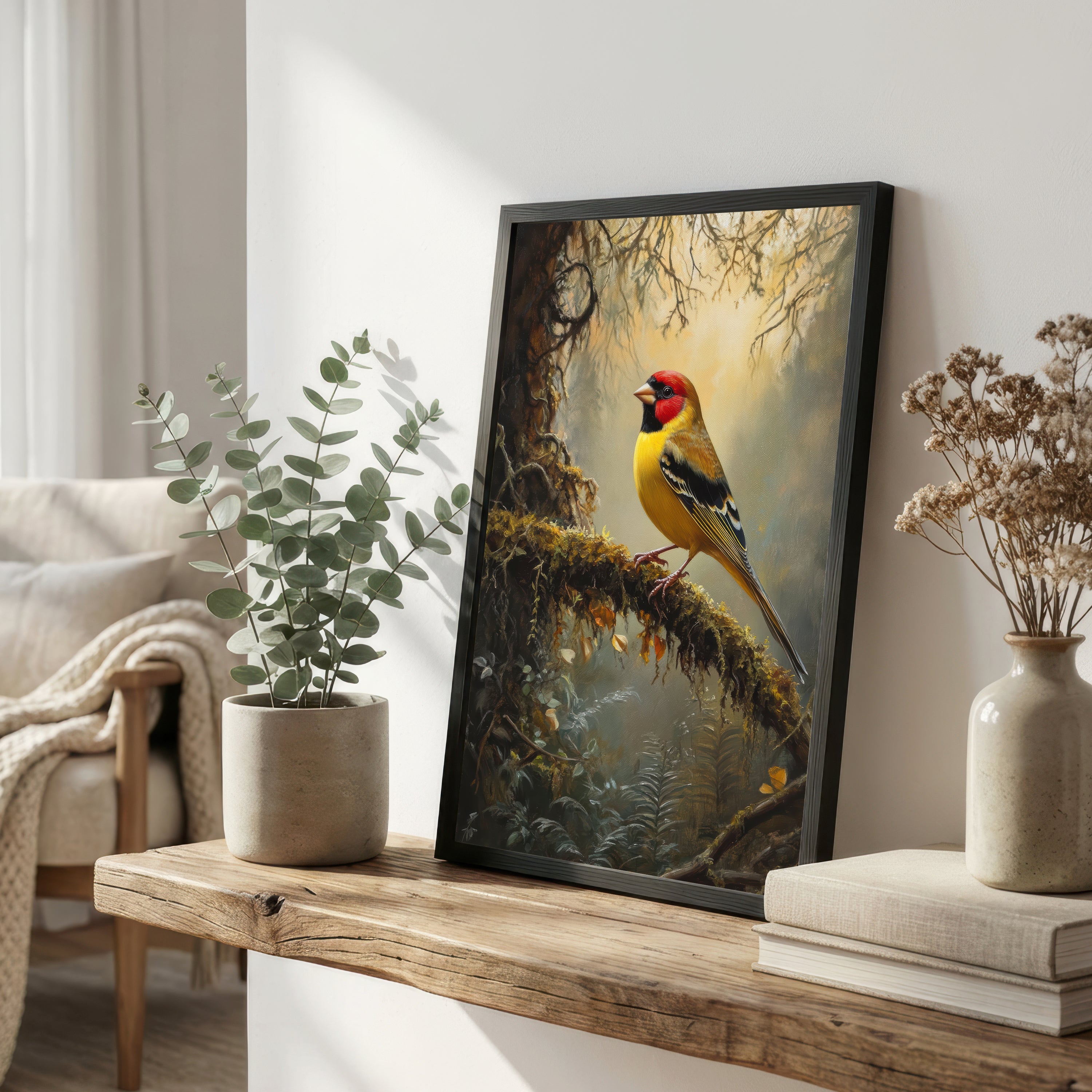 European Goldfinch Woodland Art Print