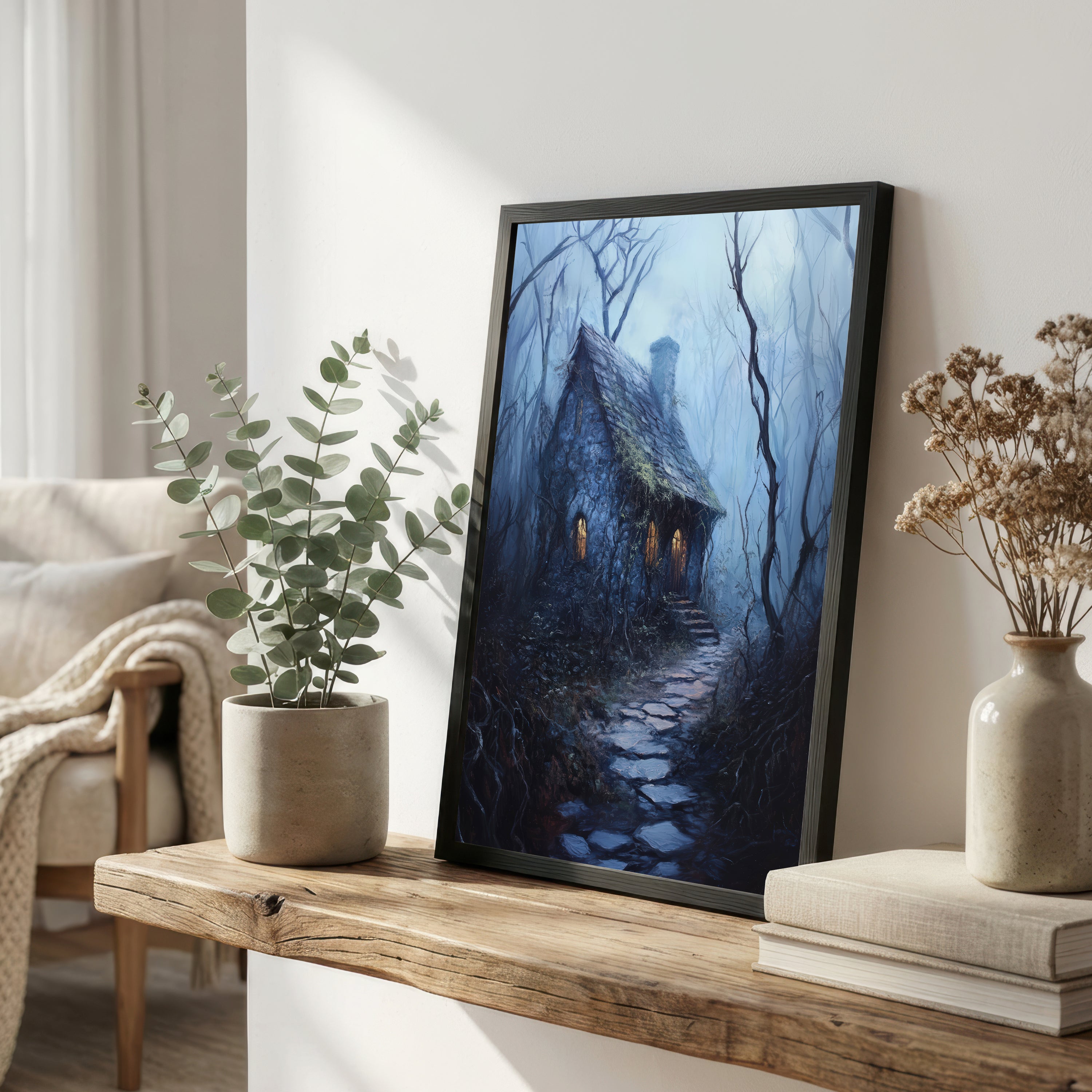 Enchanted Forest Cottage Art Print