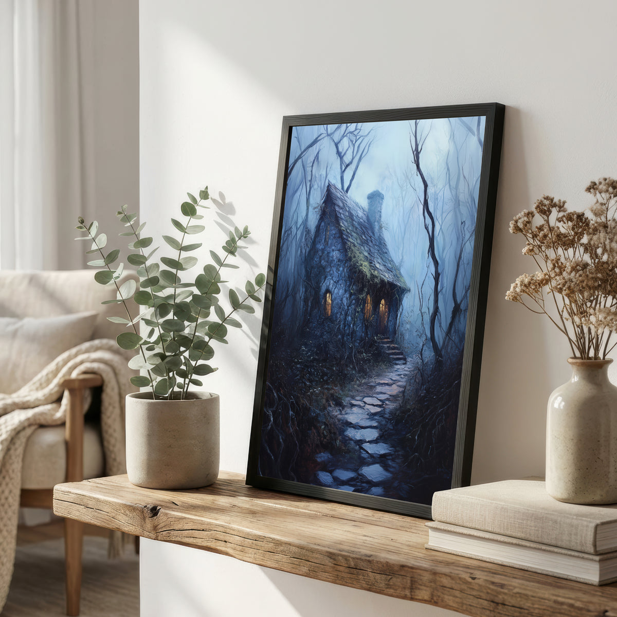 Enchanted Forest Cottage Art Print