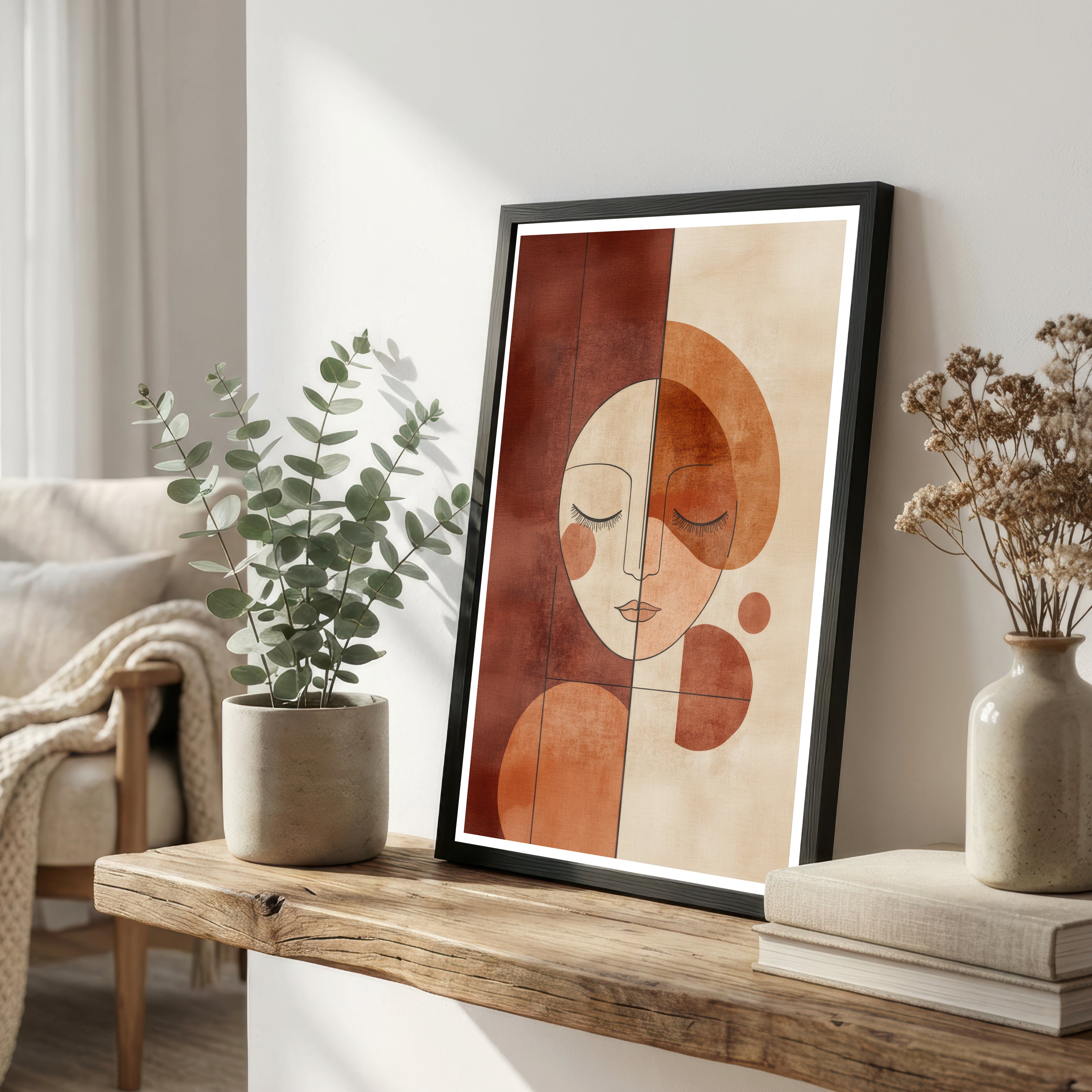 Geometric Woman Portrait Art Print