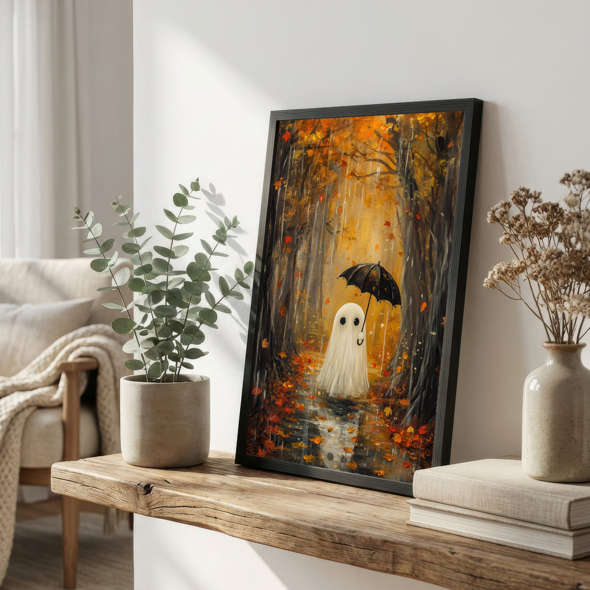Ghost in Autumn Forest Art Print