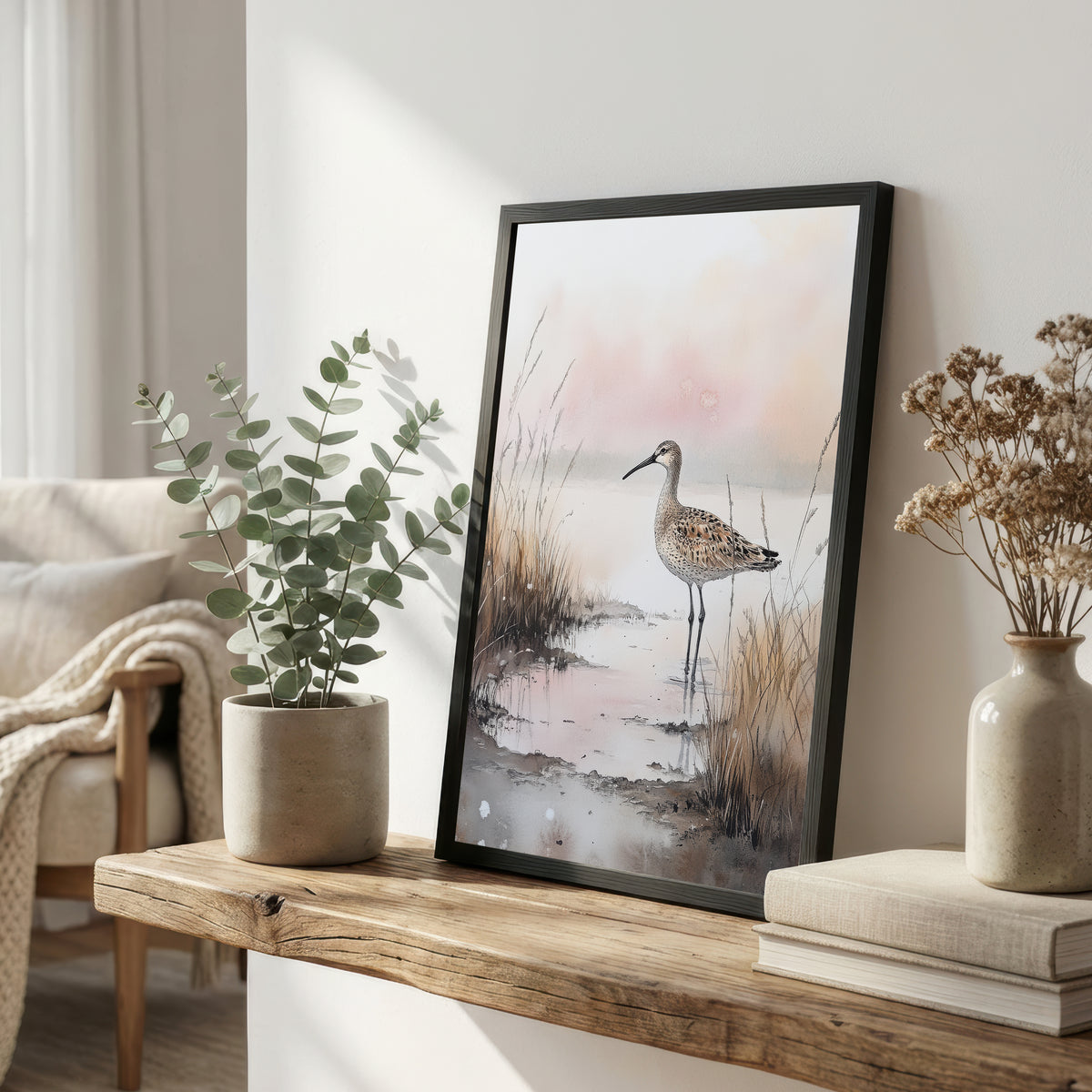 Long-Billed Wader Marsh Art Print