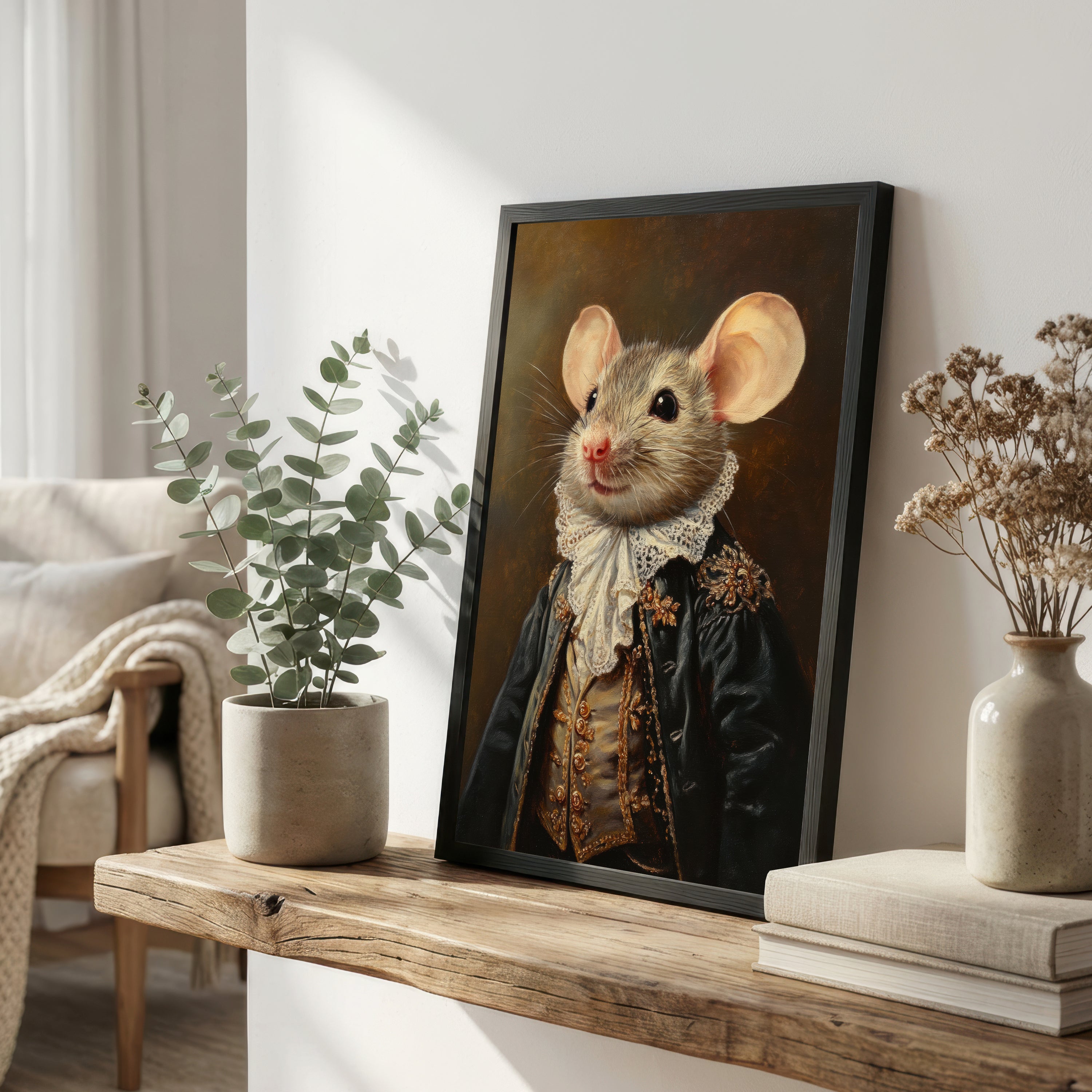 Dapper Mouse Dark Academia Art Print
