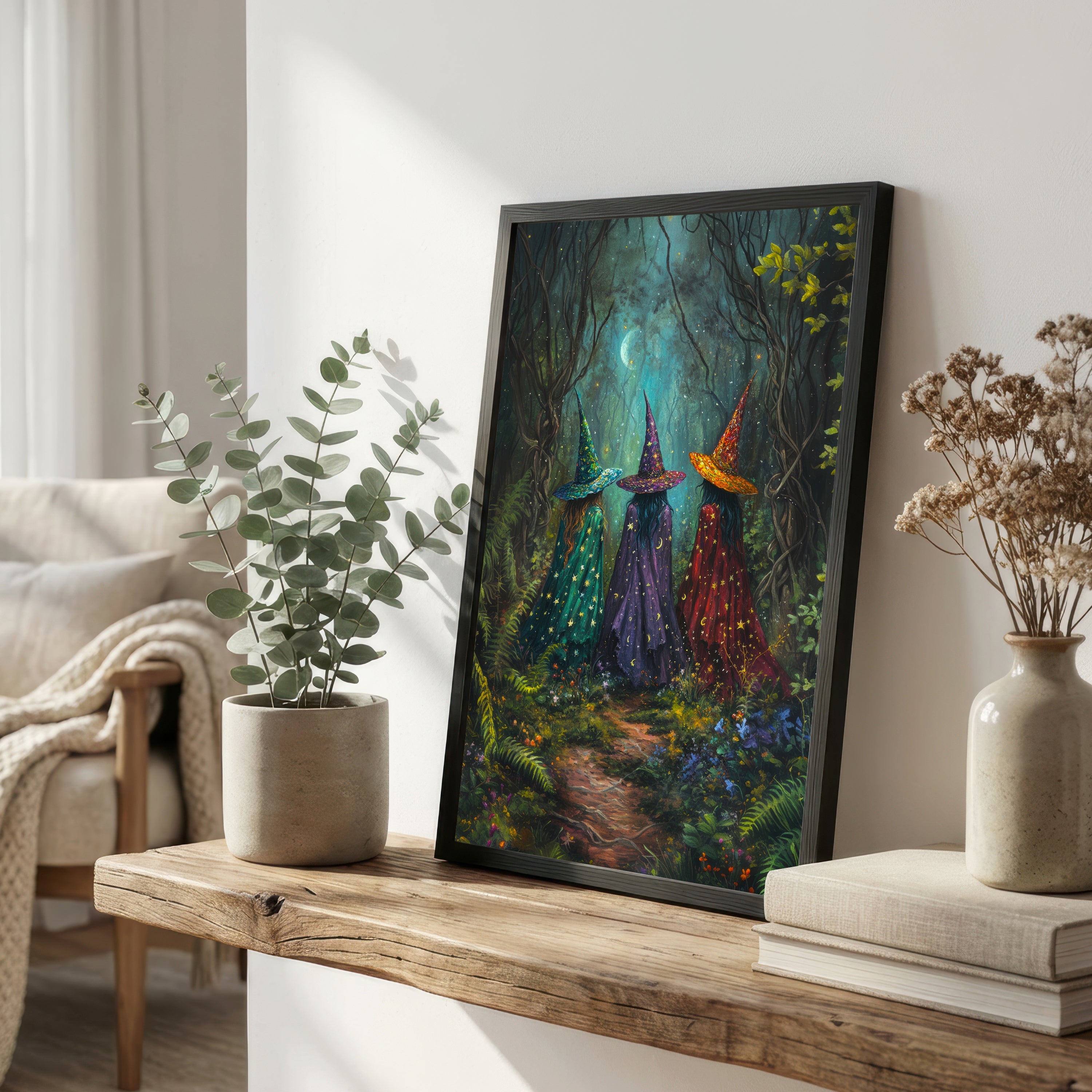 Three Witches Enchanted Forest Art Print