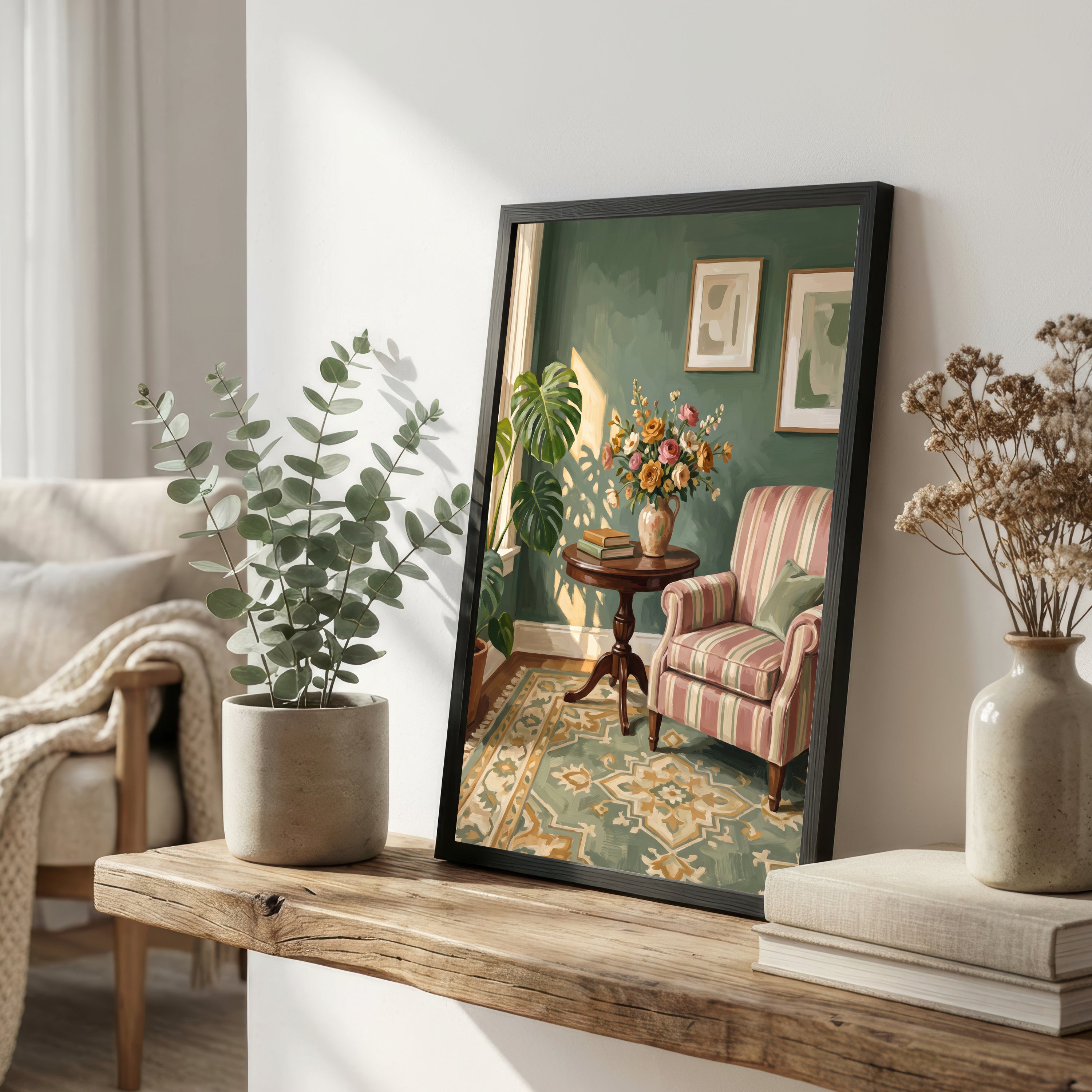 Vintage Floral Sitting Room Art Print
