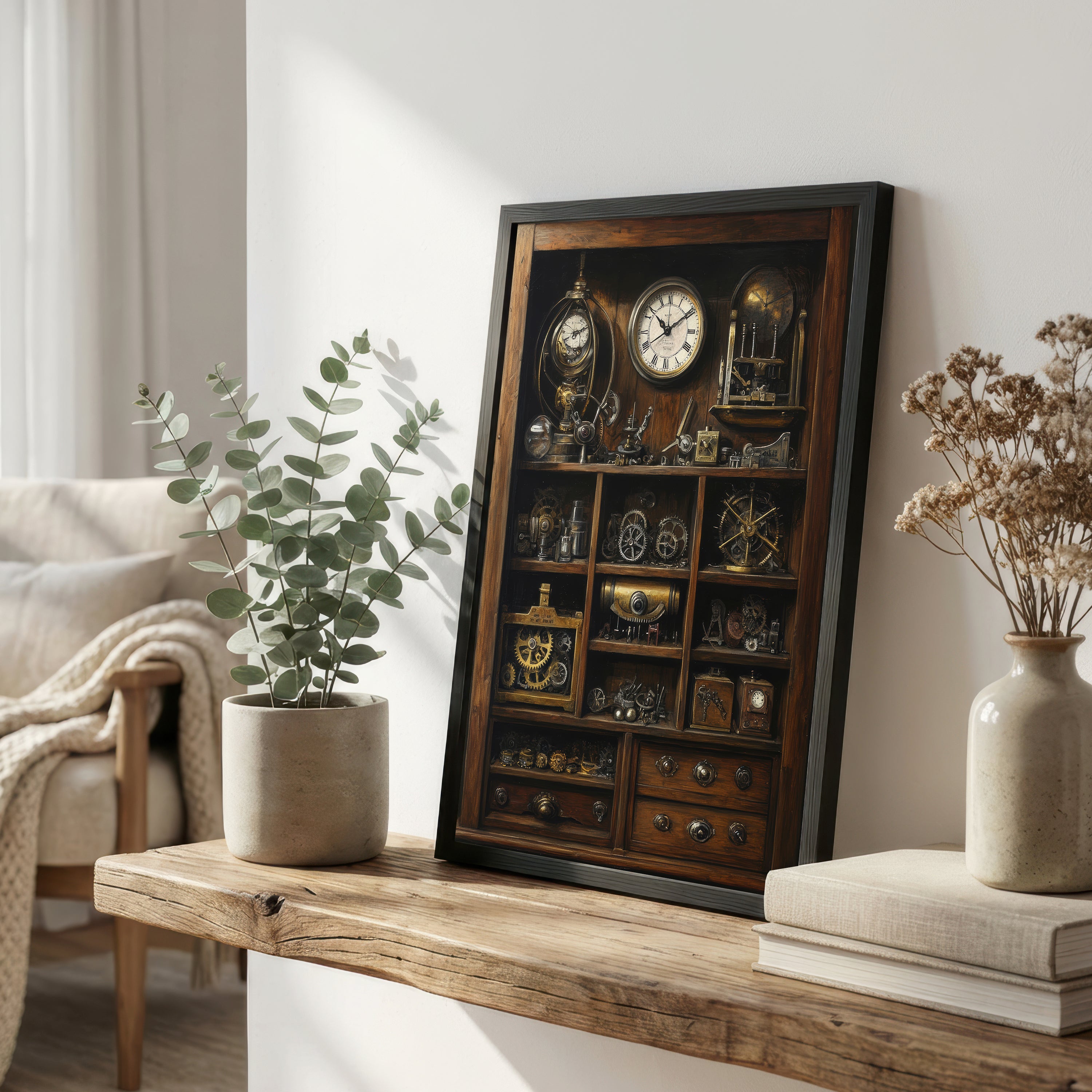 Antique Clockmaker Cabinet Art Print
