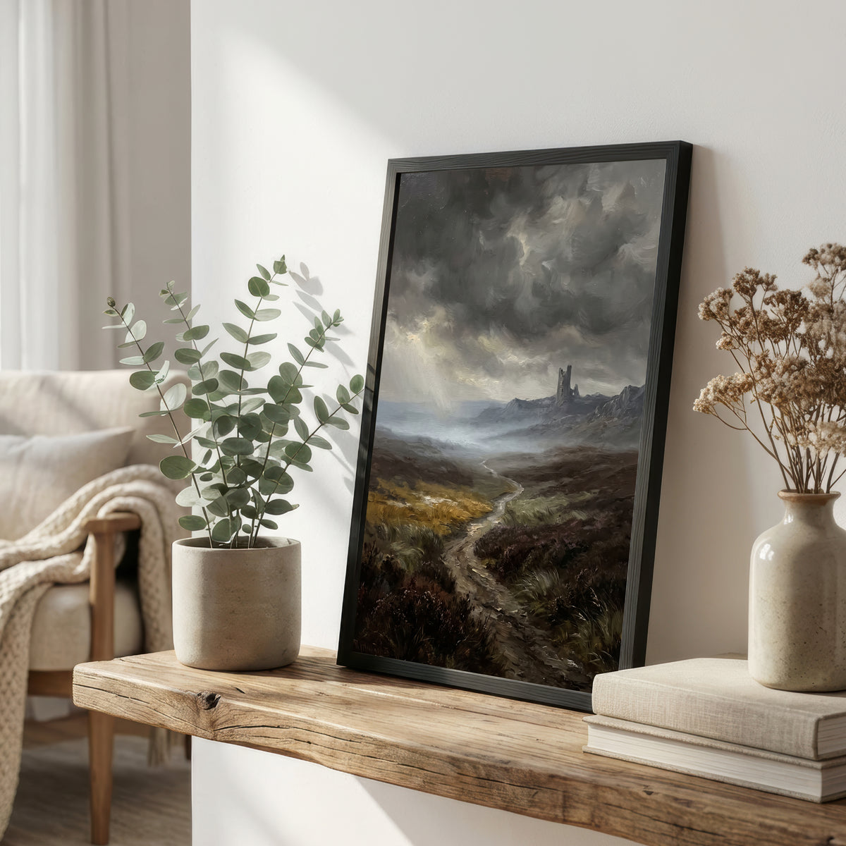 Stormy Moorland Ruins Art Print