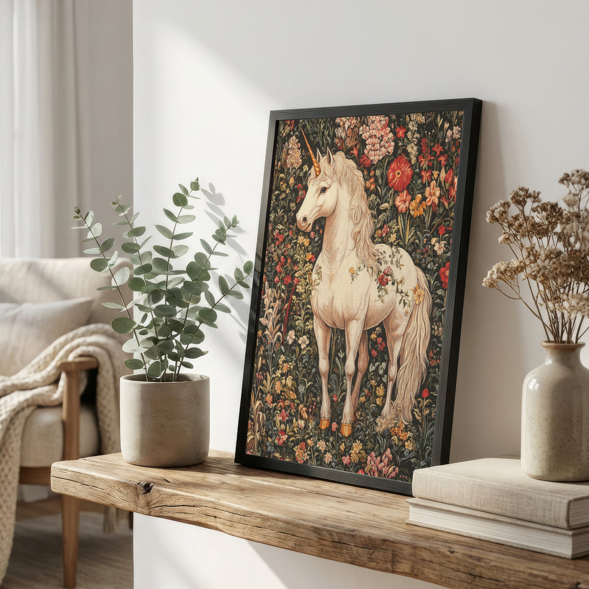 Floral Unicorn Art Print