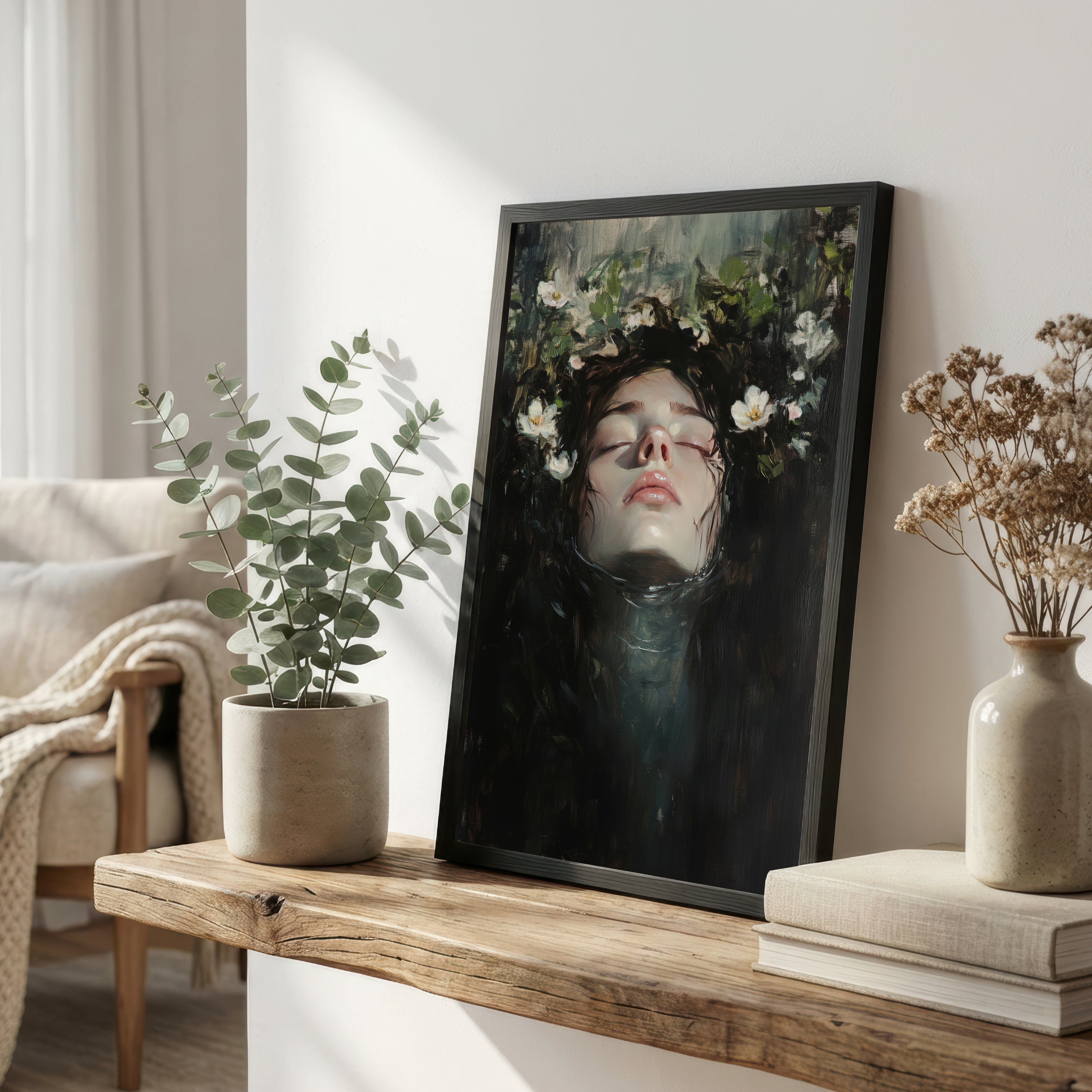 Dark Romantic Woman Portrait Art Print