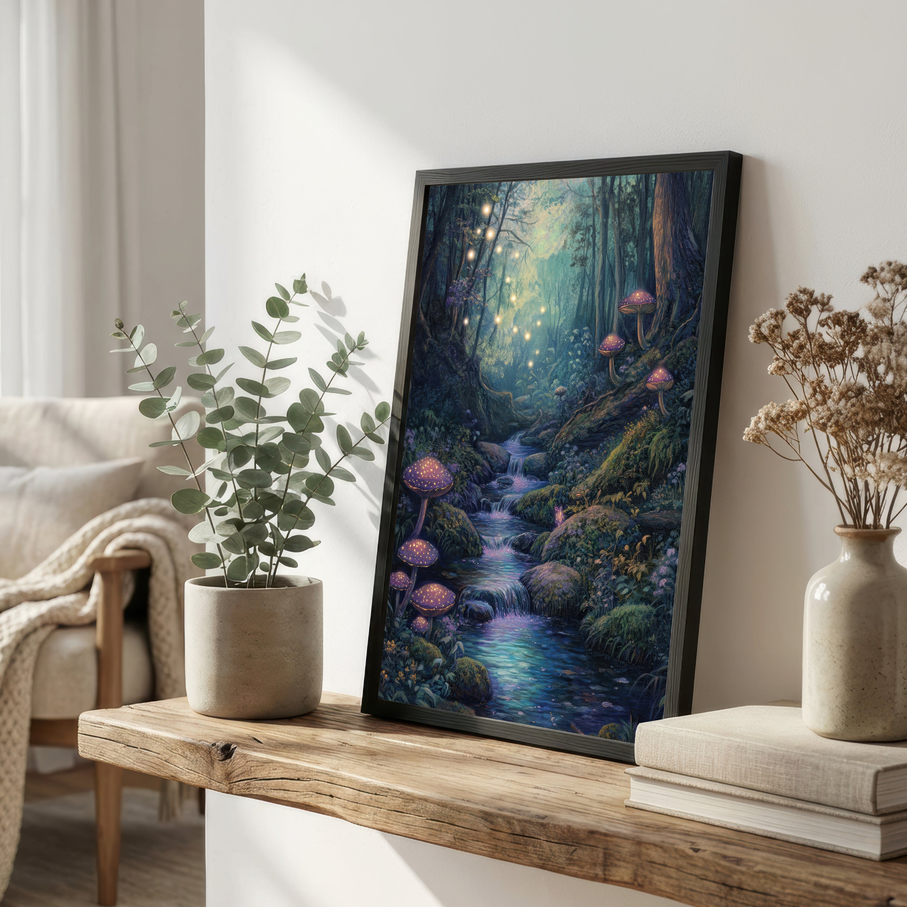 Enchanted Forest Mushroom Art Print
