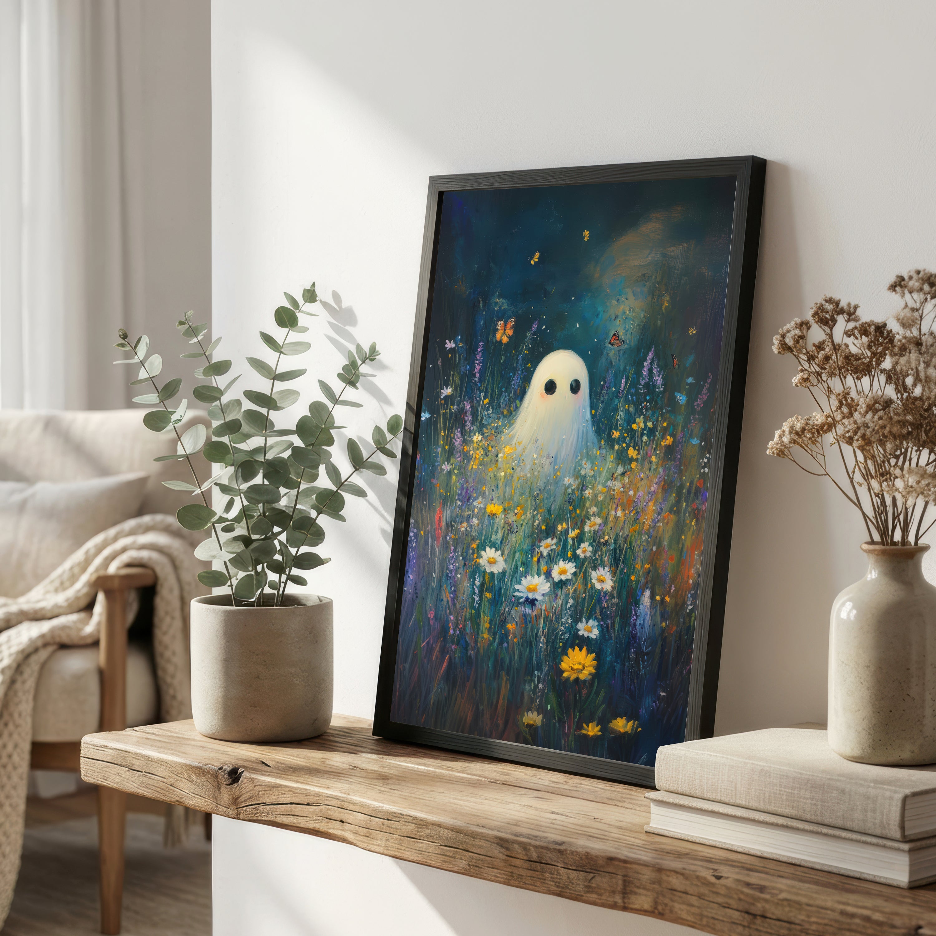 Ghost in Wildflower Meadow Art Print