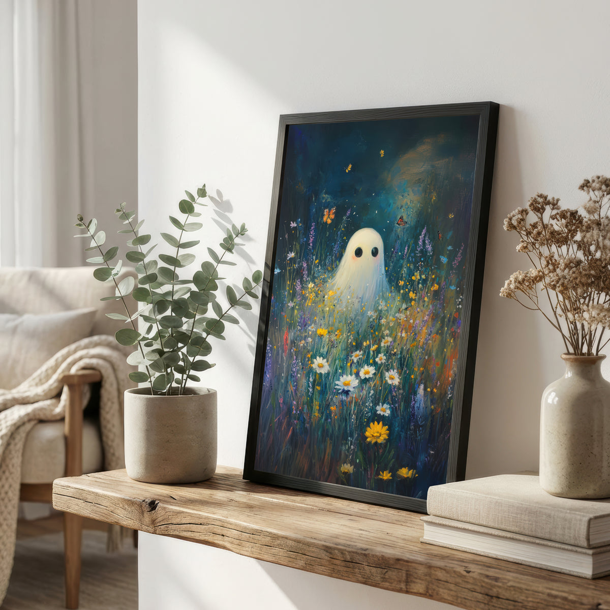 Ghost in Wildflower Meadow Art Print