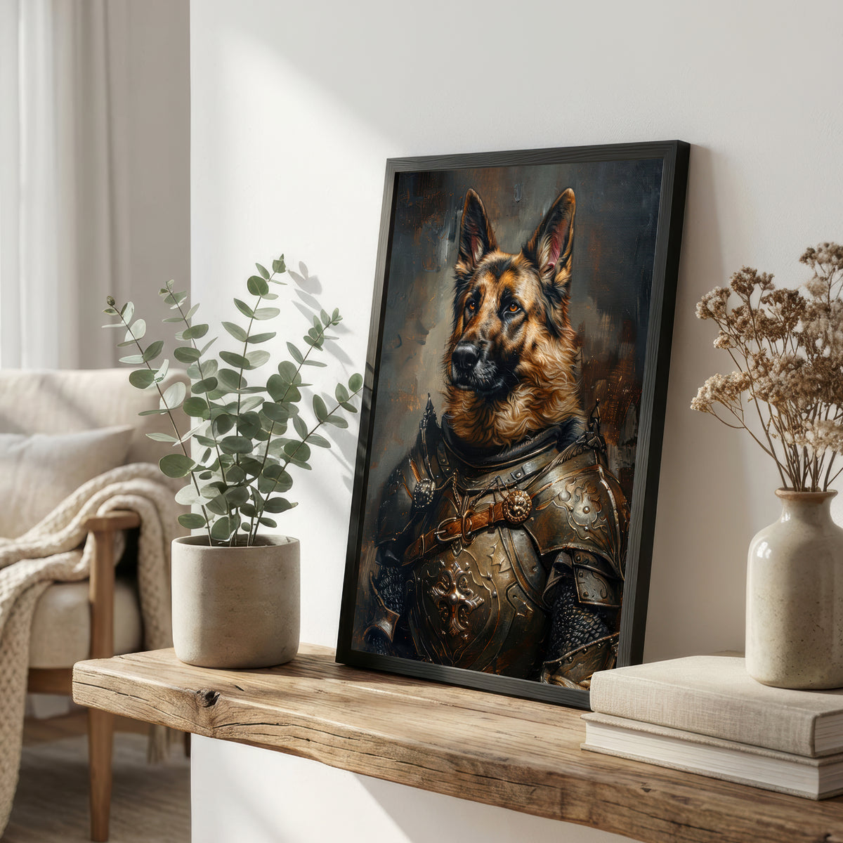 Armoured German Shepherd Art Print
