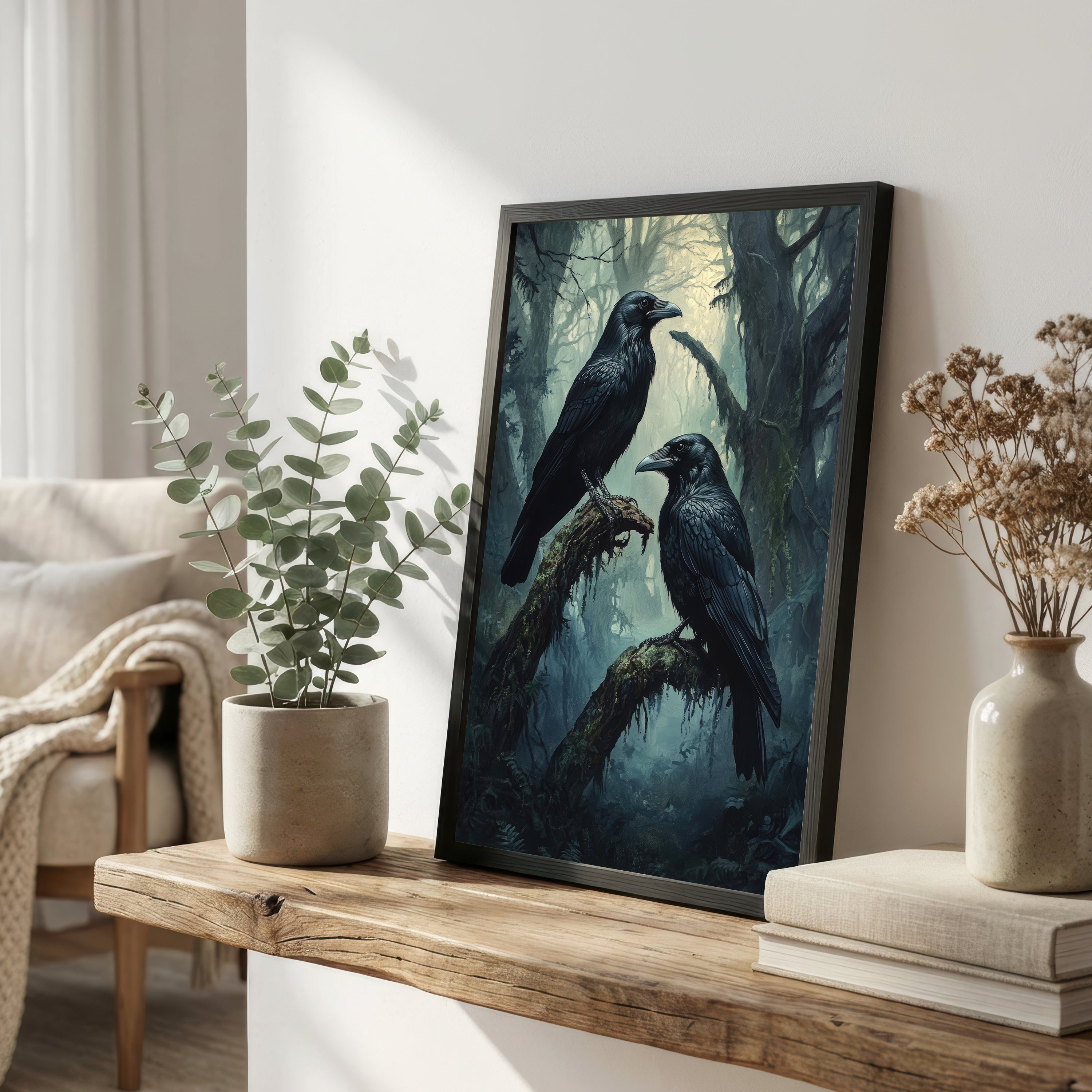 Ravens in the Forest Art Print