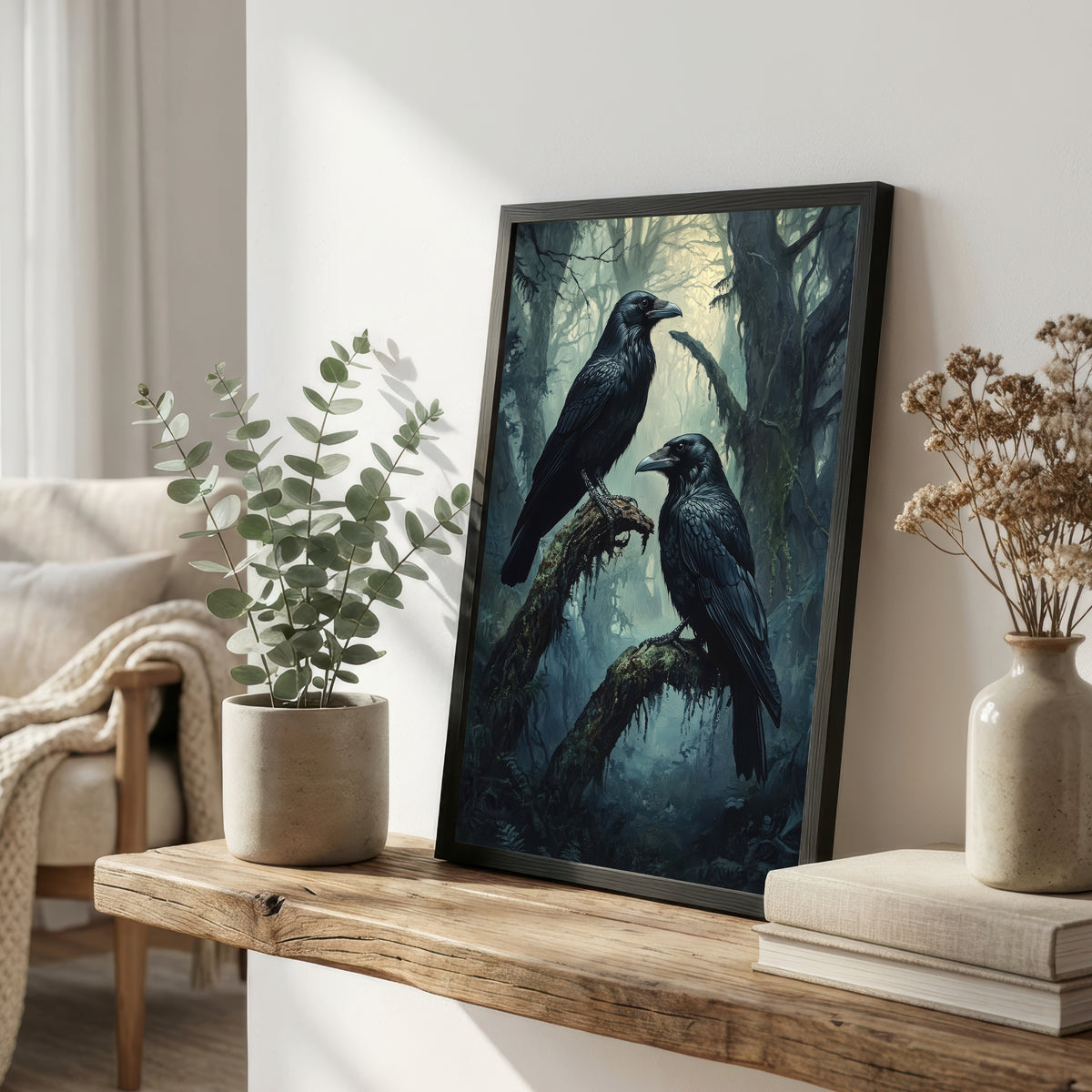 Ravens in the Forest Art Print