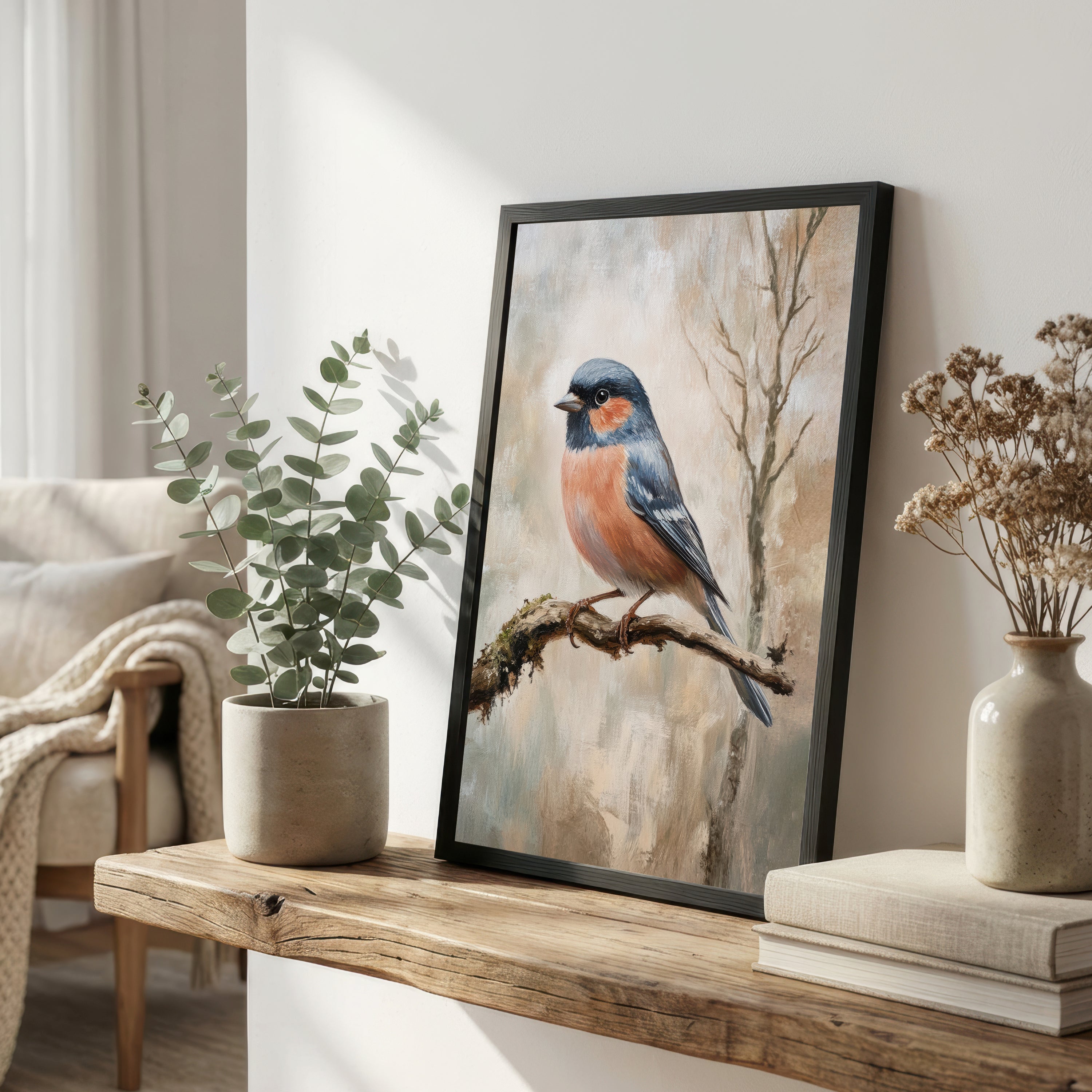 Painterly Chaffinch Bird Art Print