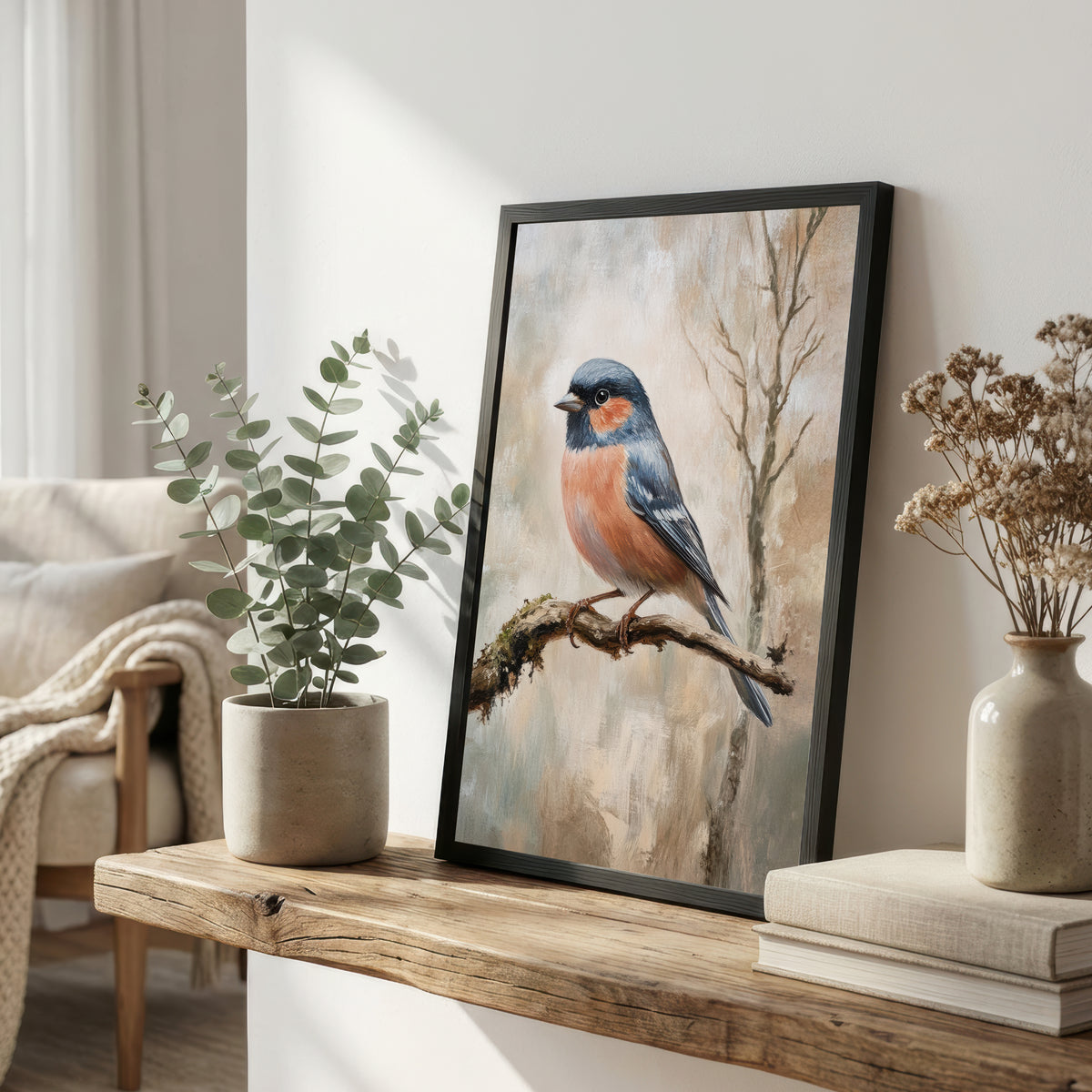 Painterly Chaffinch Bird Art Print
