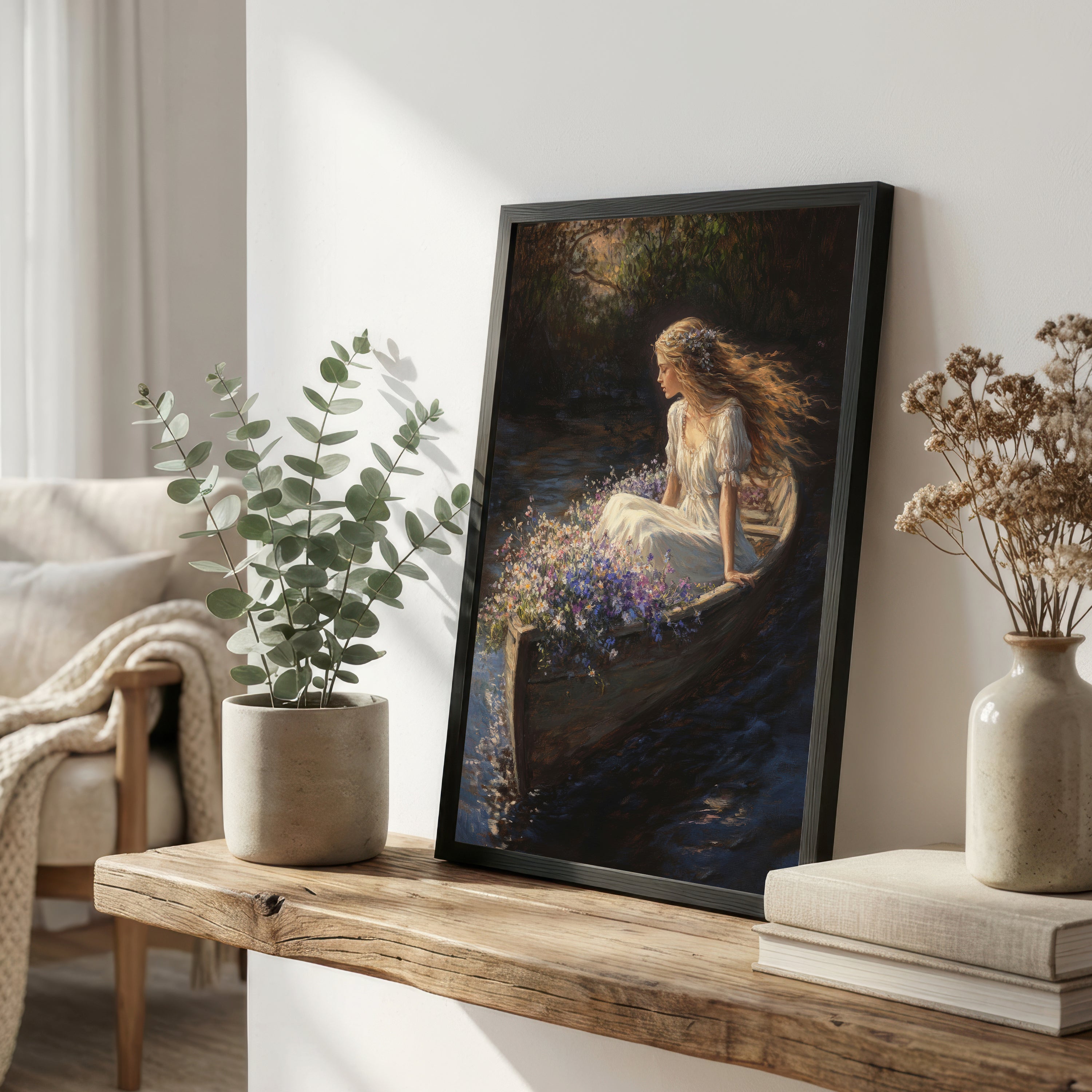 Romantic Woodland Woman Art Print