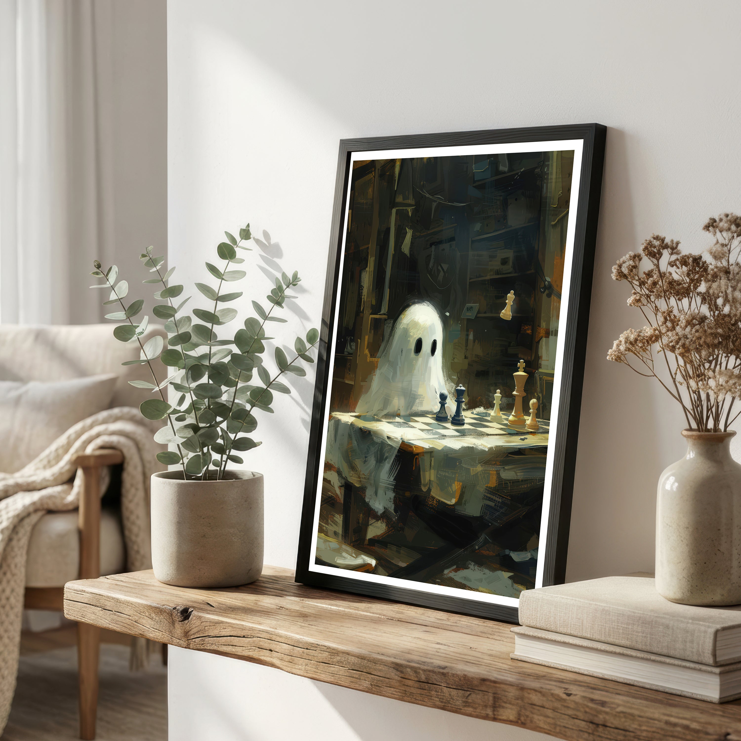 Ghost Chess Surreal Art Print