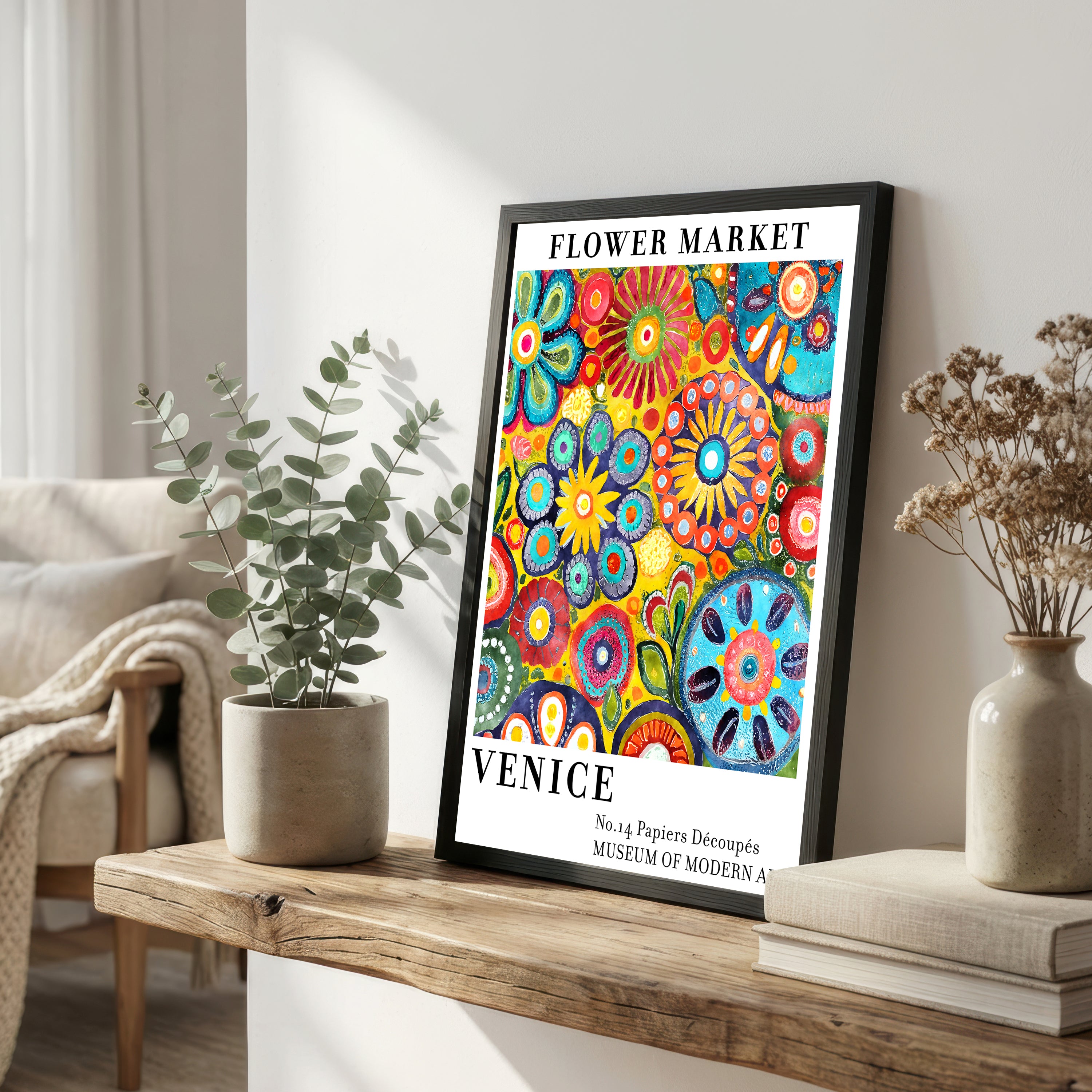 Venice Flower Market Art Print