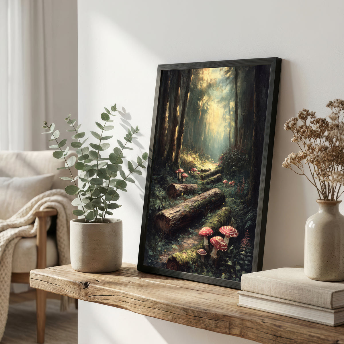 Mushroom Forest Woodland Art Print