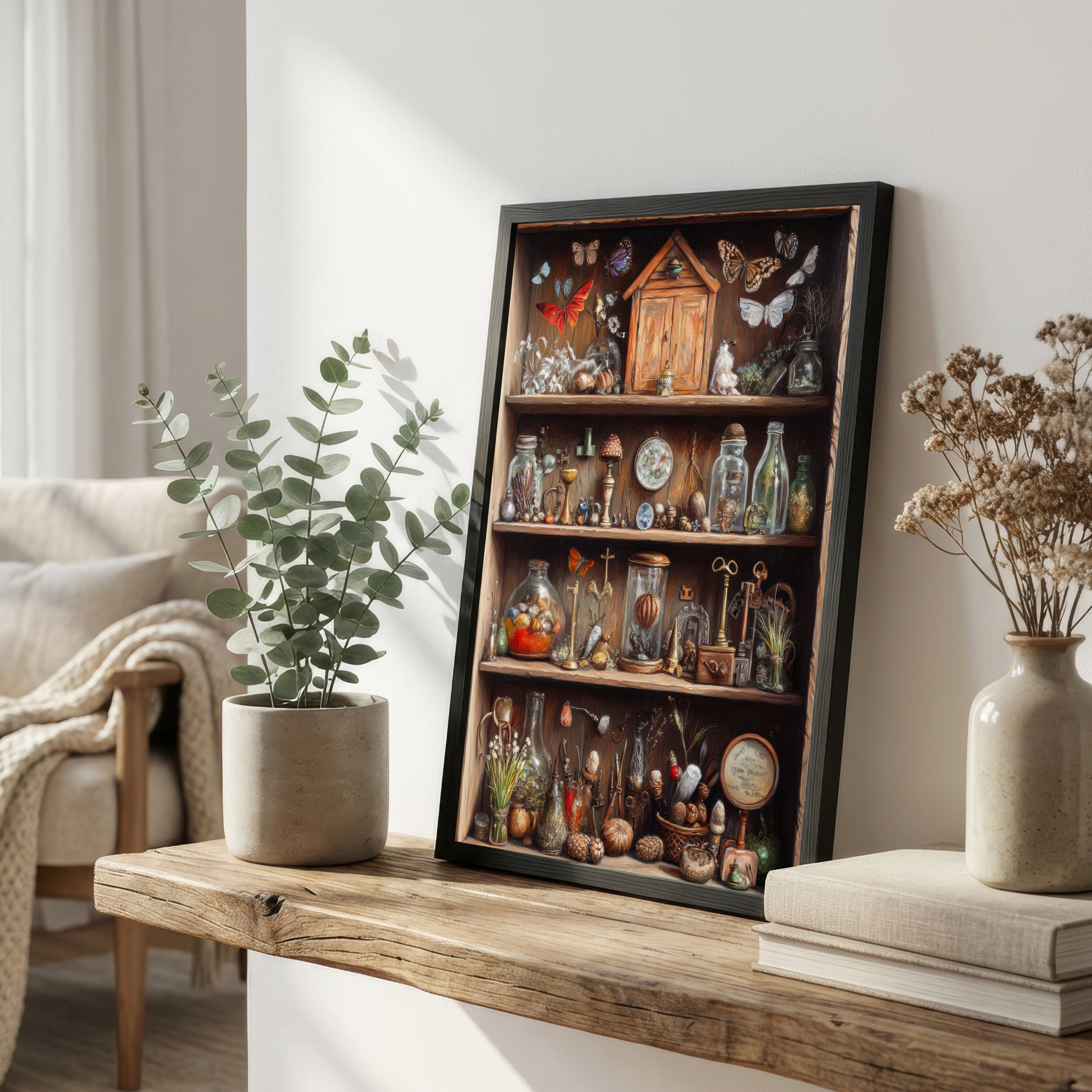 Dark Academia Curiosity Cabinet Art Print