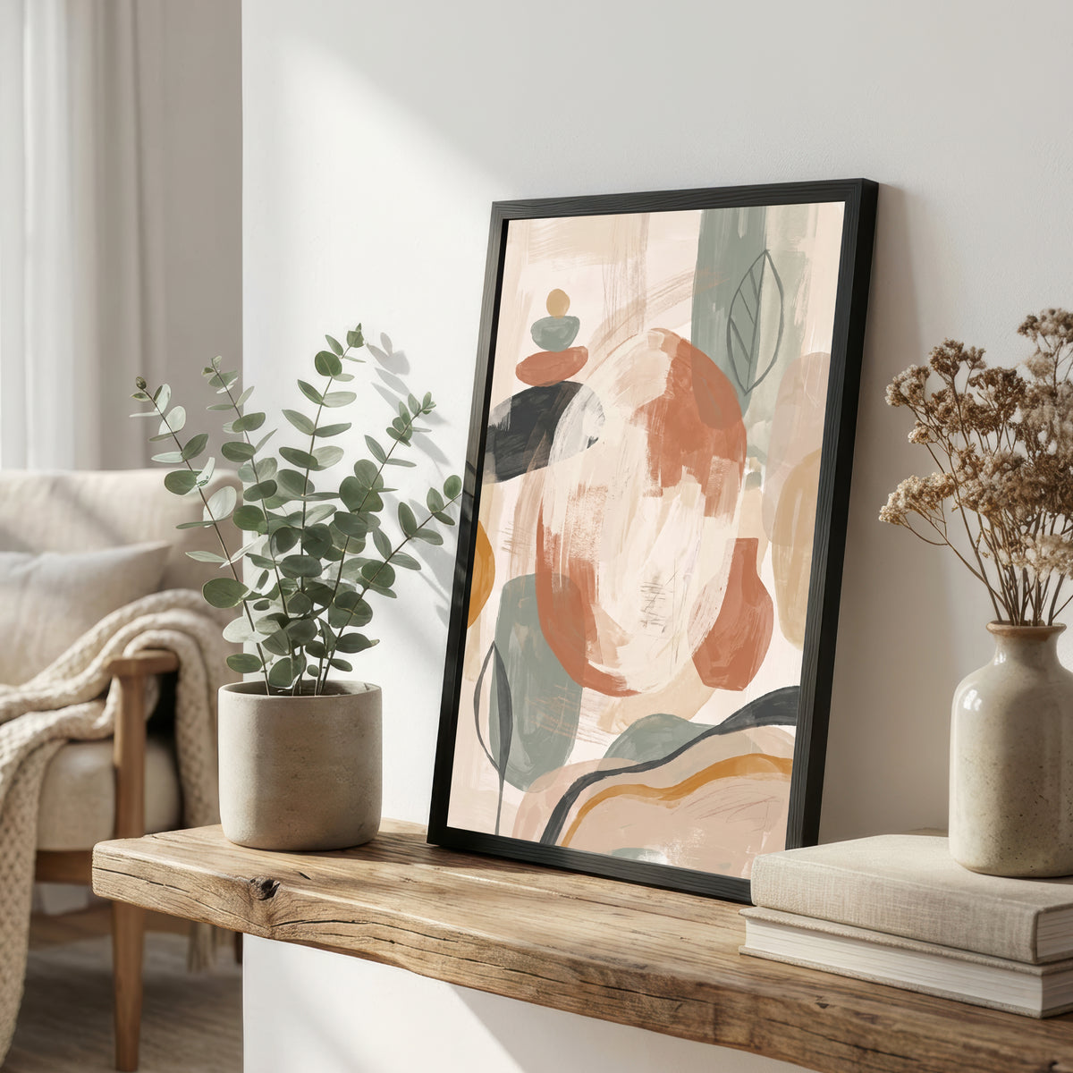 Neutral Organic Abstract Art Print
